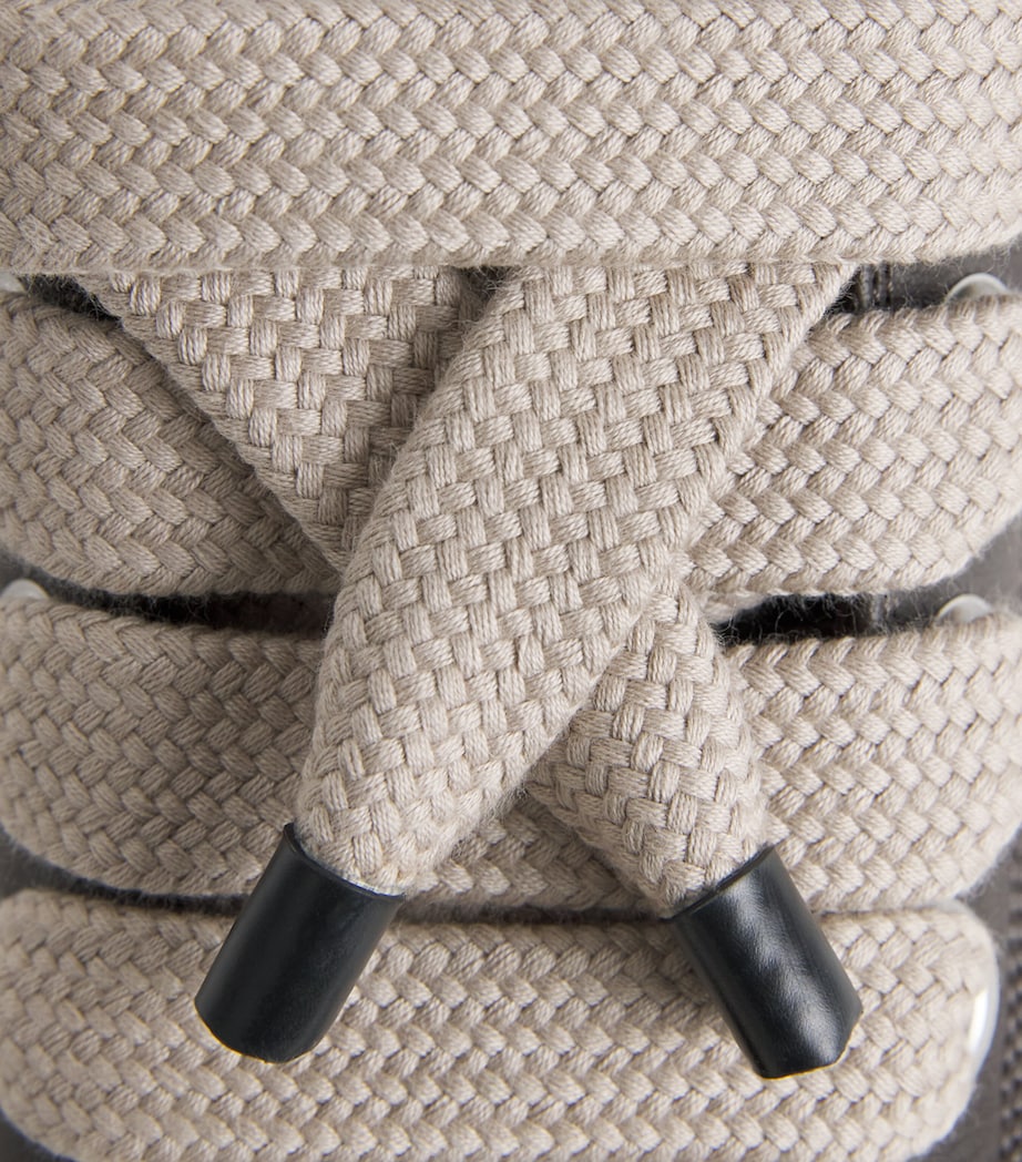 Rick Owens Leather Jumbo-Lace Sneakers Grease/milk Image 8