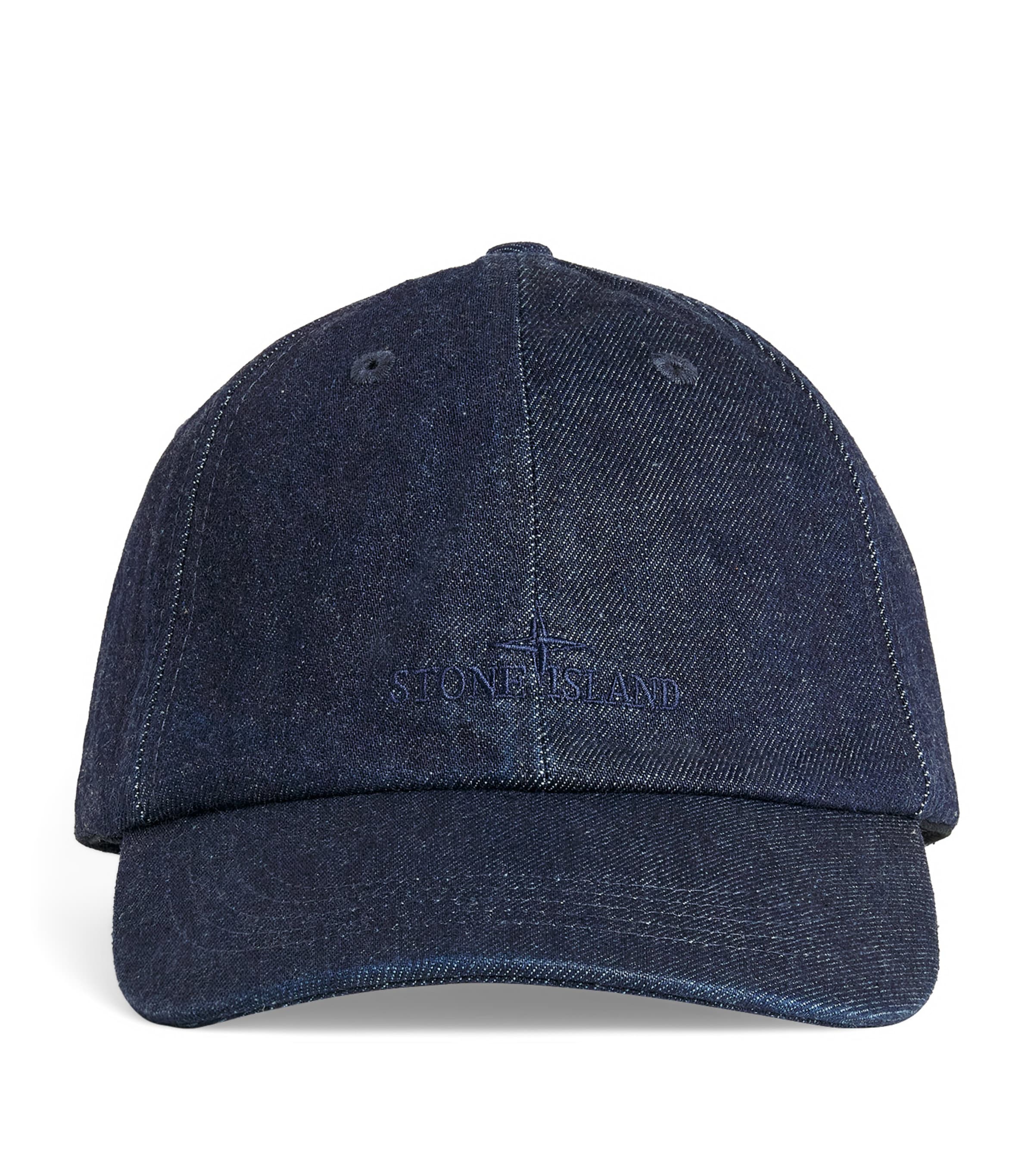 Stone Island Denim Embroidered Baseball Cap Image 1