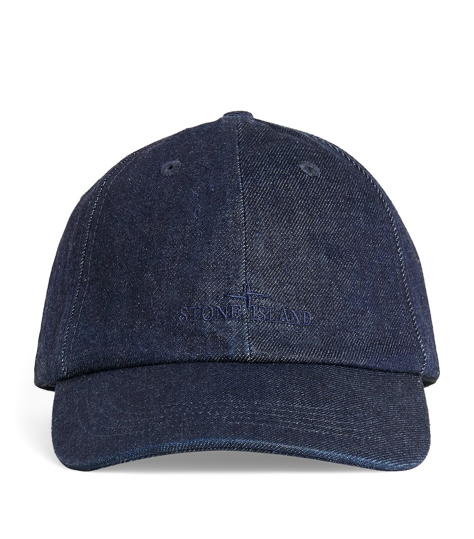 Stone Island Denim Embroidered Baseball Cap Image 1