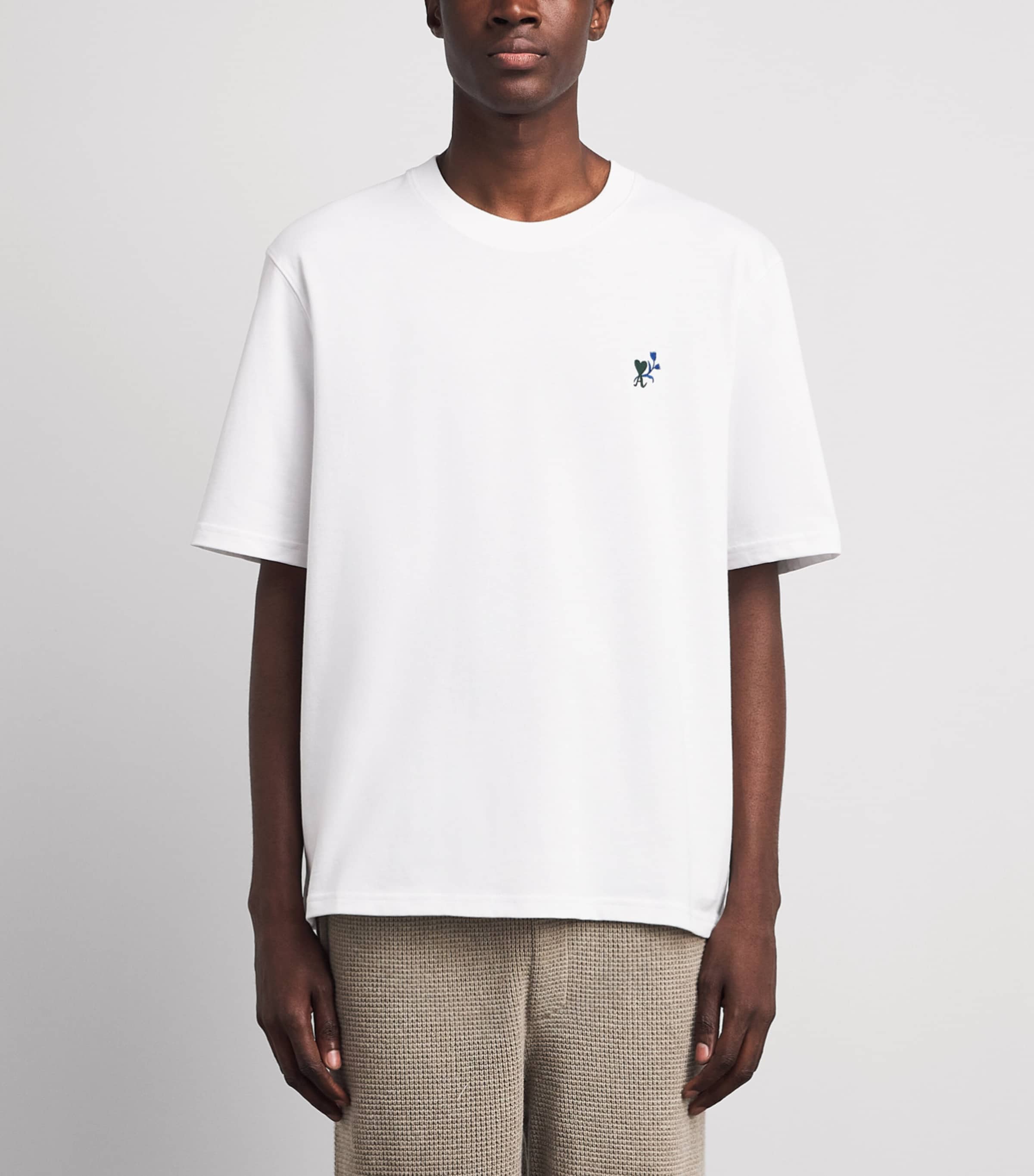 AMI Paris Mens Ami de Coeur Tulip T-Shirt Blanc Image 4