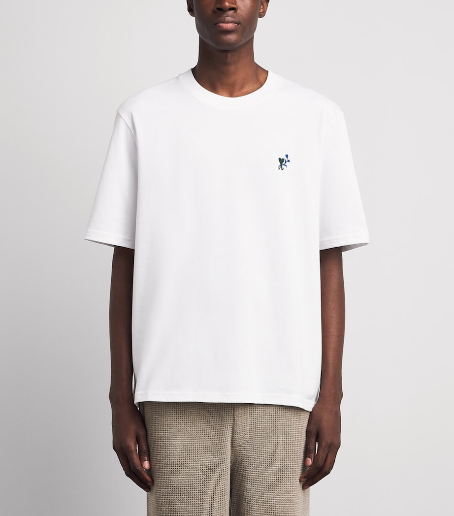 AMI Paris Mens Ami de Coeur Tulip T-Shirt Blanc Image 4