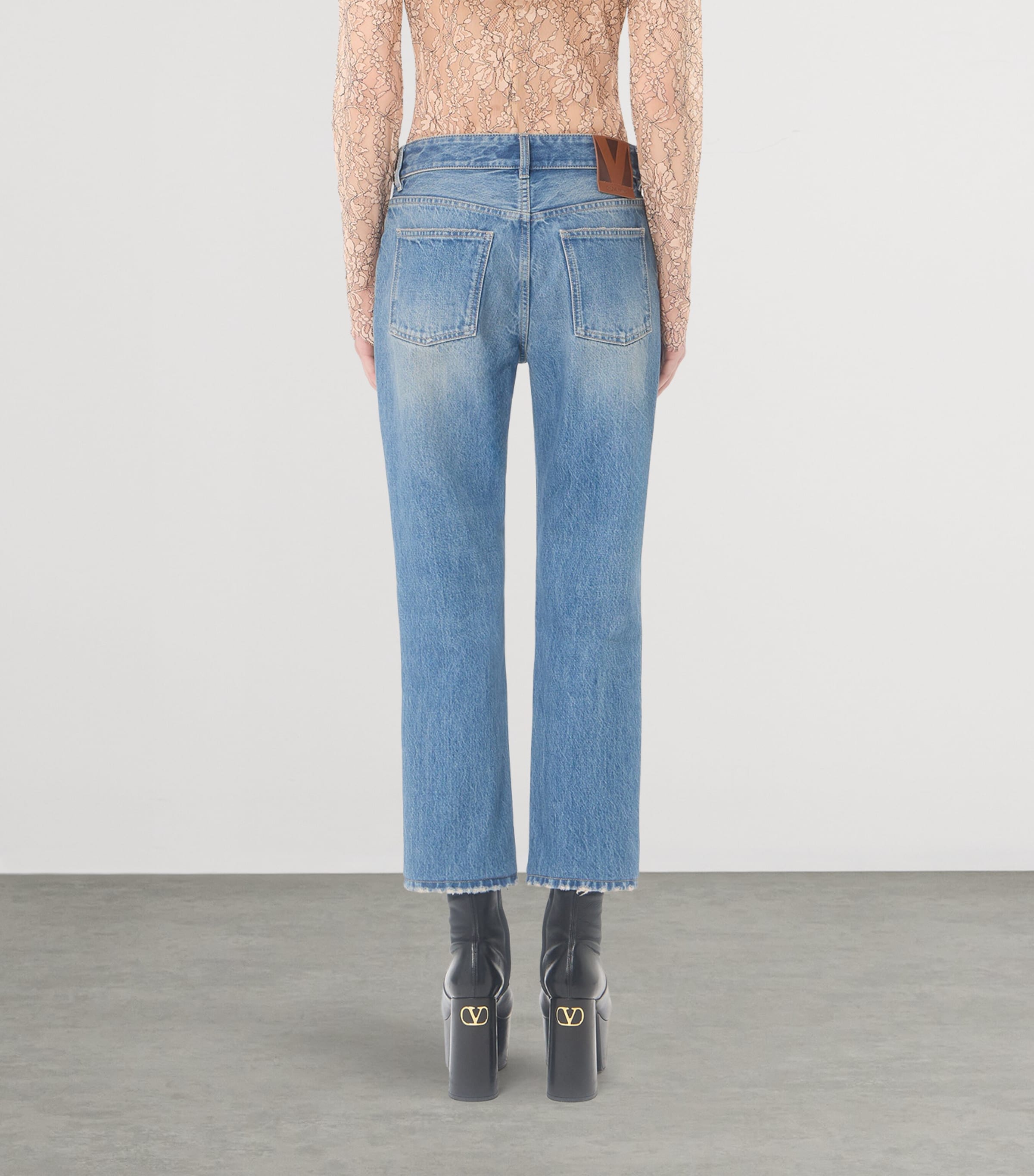 Valentino Womens Cropped Straight Jeans Image 5