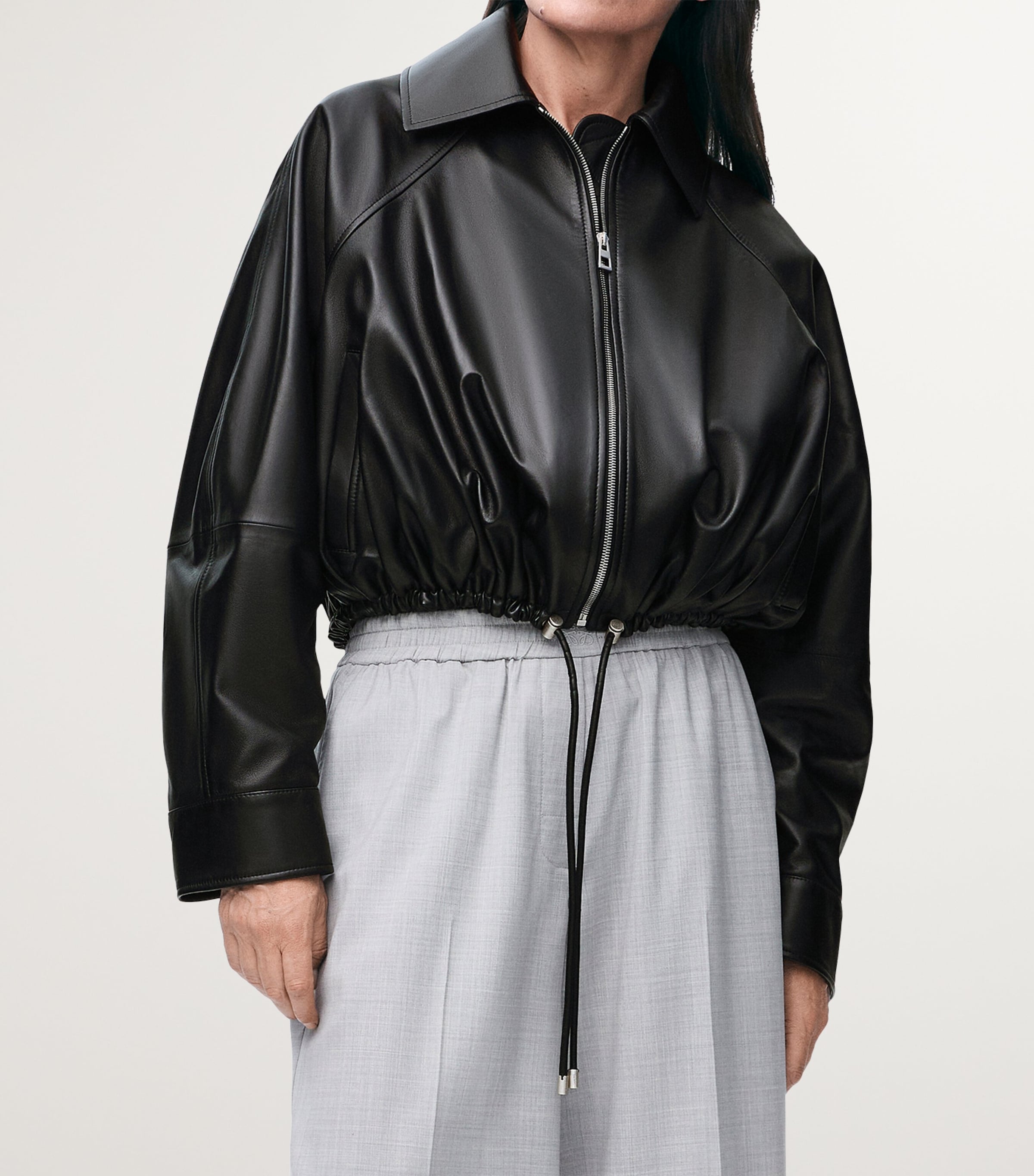 LOEWE Leather Balloon Jacket | Harrods US