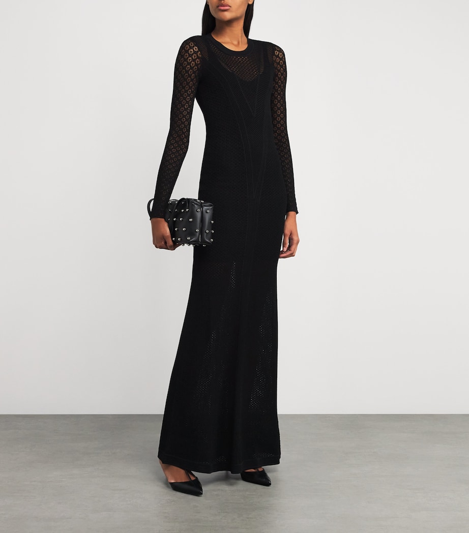 Knitted Florie Maxi Dress 01 BKBLACK Image 2
