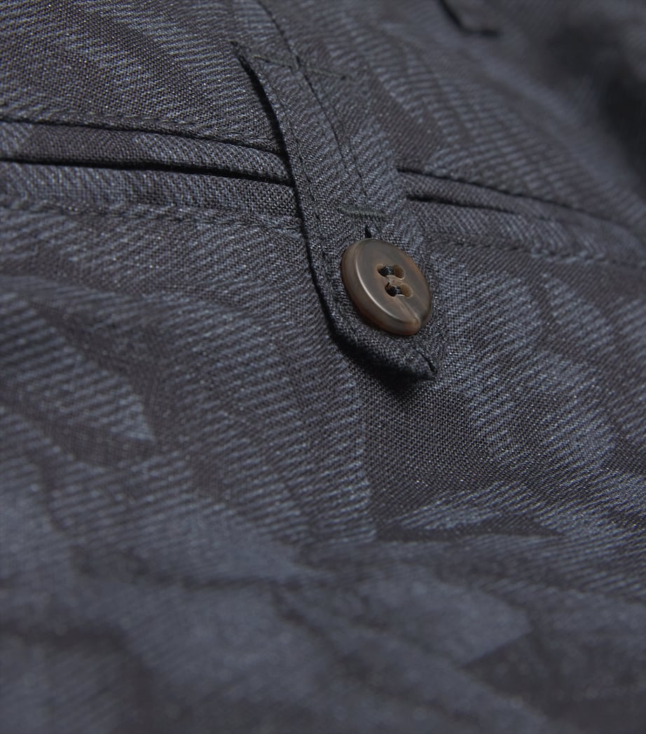 x Harrods Linen Printed Bermuda Shorts NERO Image 5