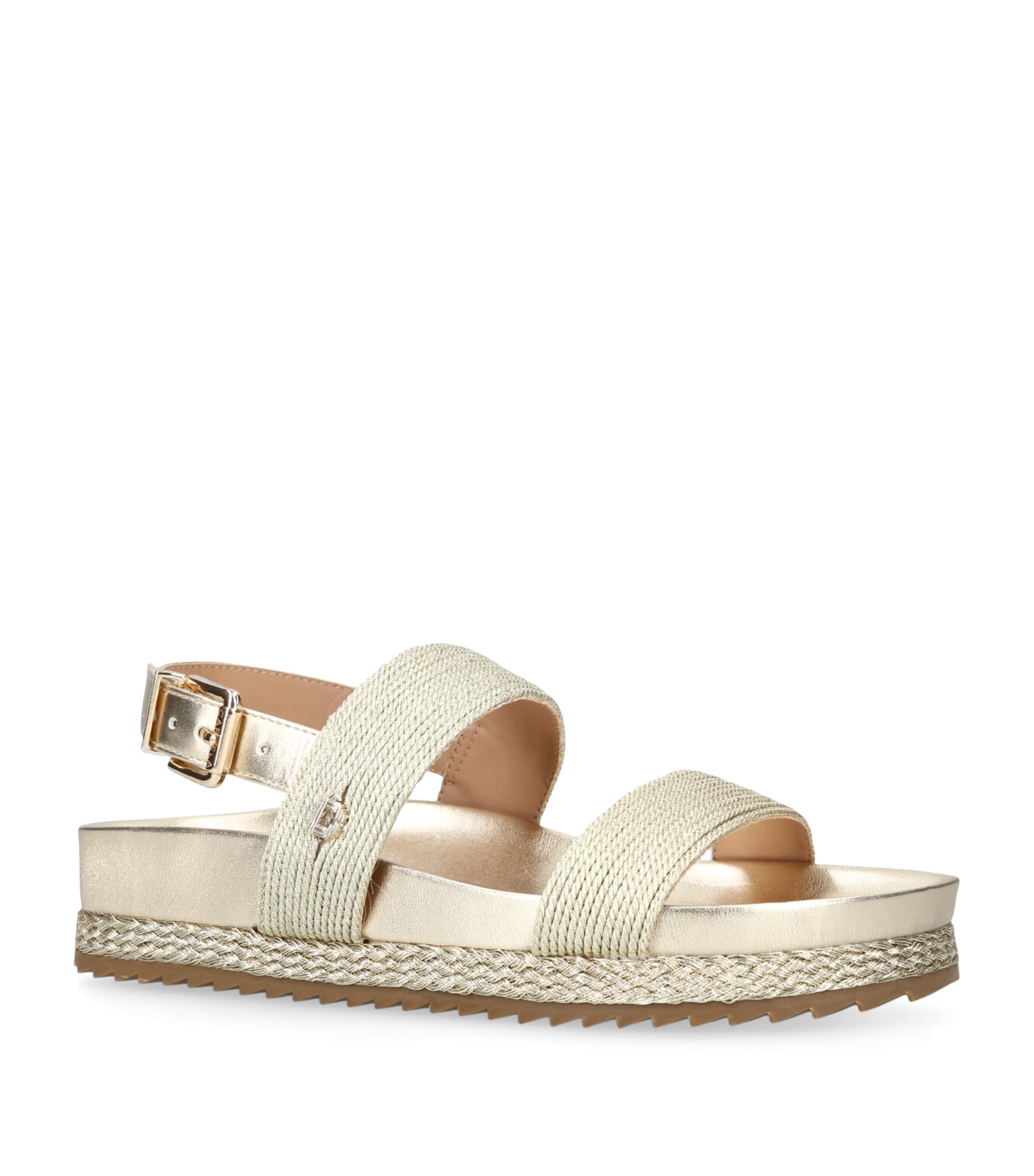 Carvela Metallic Gala Flatform Sandals In Gold