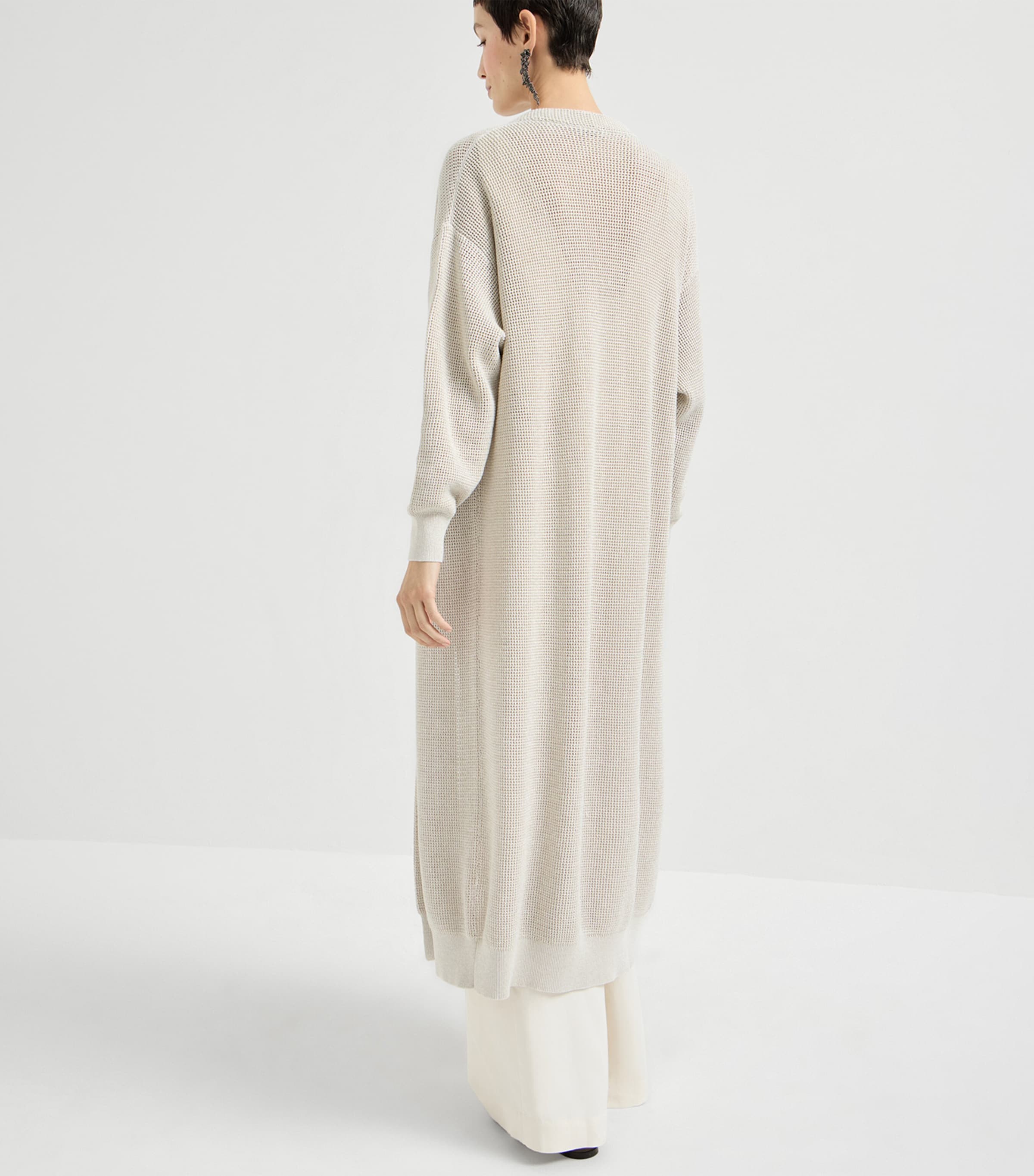 Cotton-Blend Knitted Long Cardigan CY948 Image 3