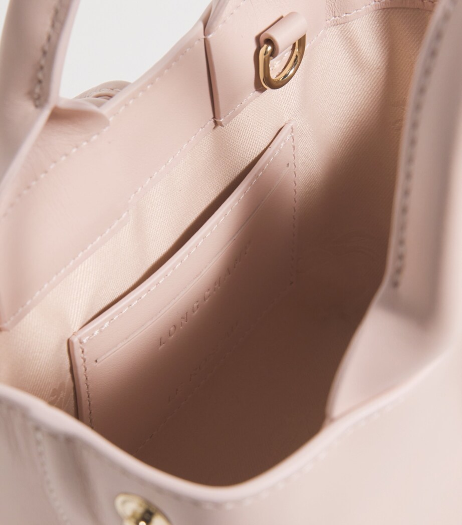 Longchamp Extra Small Leather Le Roseau Top-Handle Bag Petal Pink Image 4