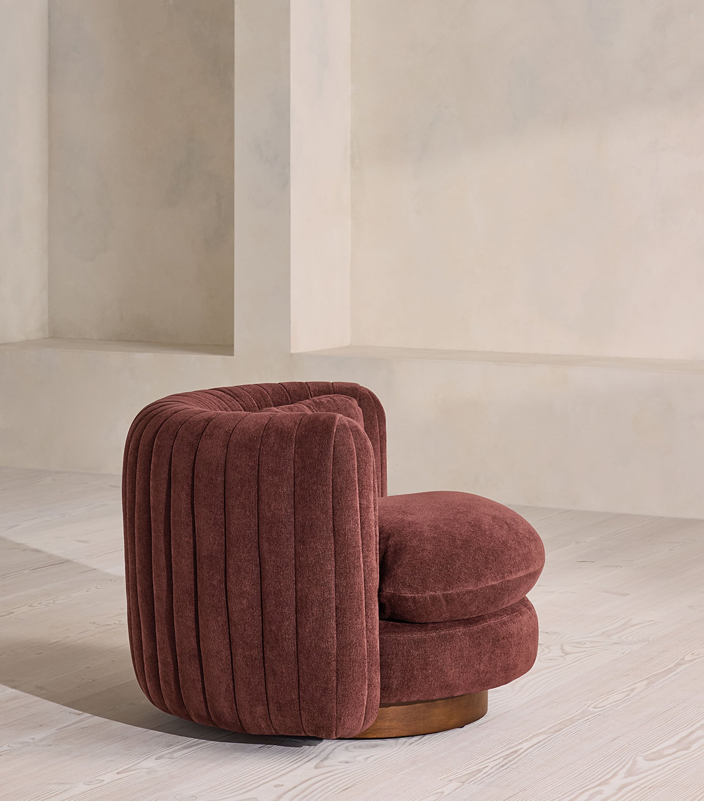 Soho Home Linen Chenille Vivienne Armchair Burgandy Image 6