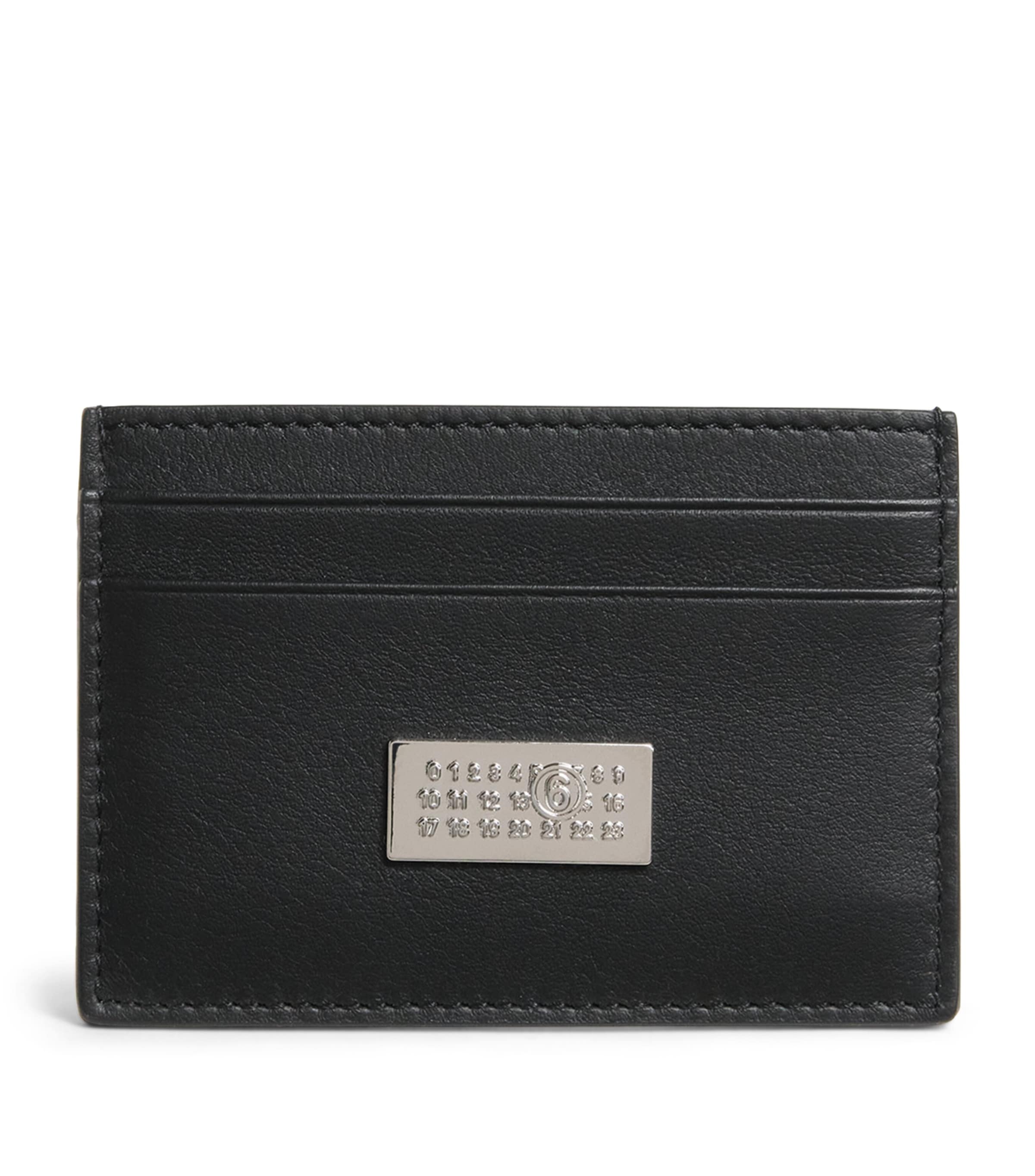 Mm6 Maison Margiela Leather Numeric Card Holder In Black