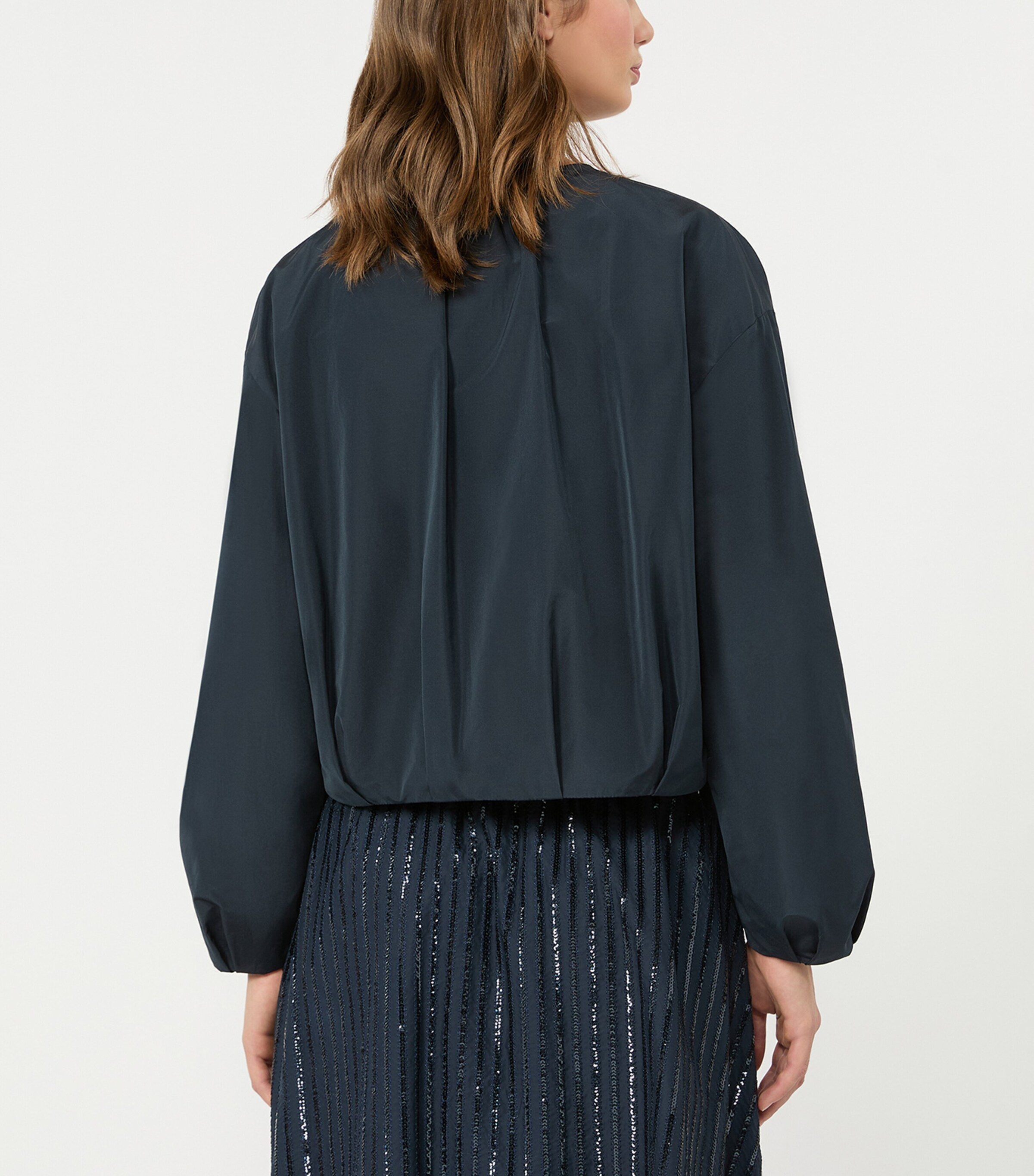 Weekend Max Mara Womens Gathered Cropped Jacket Navy Image 4