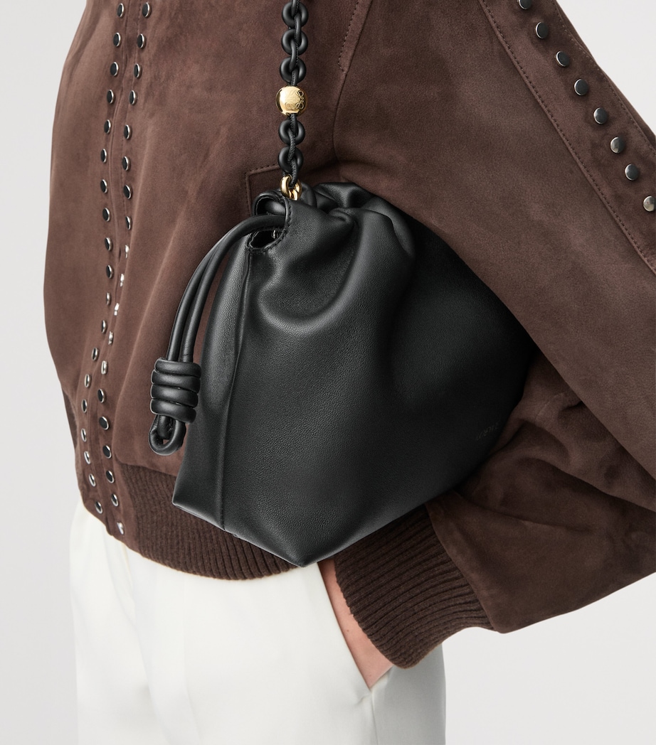 LOEWE Medium Leather Flamenco Purse Black Image 2