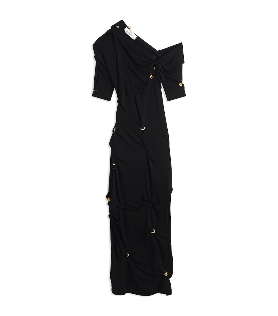 Schiaparelli Womens Piercings Midi Dress Black Image 1