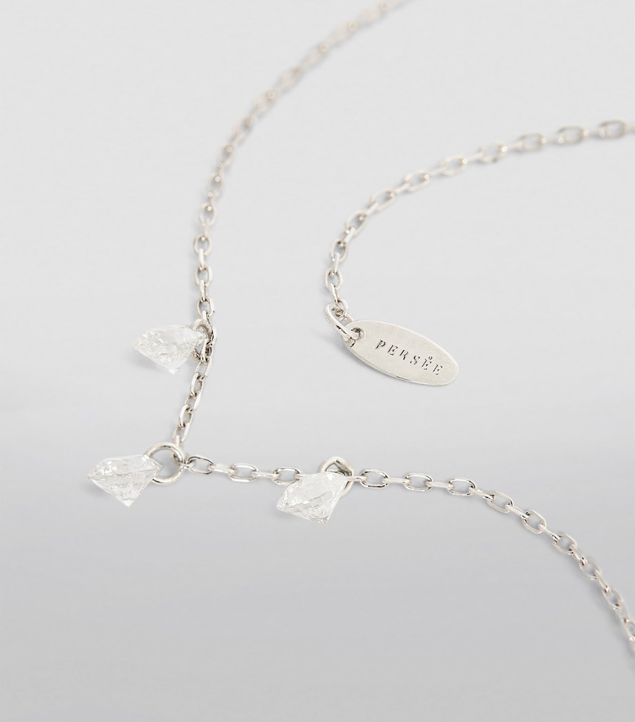 White Gold and Diamond 3-Stone Danaé Necklace WHITE GOLD Image 5