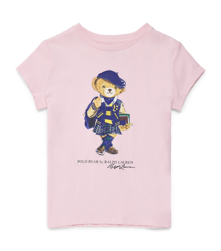 Cotton Polo Bear T-Shirt (2-6 Years) PINK Image 1