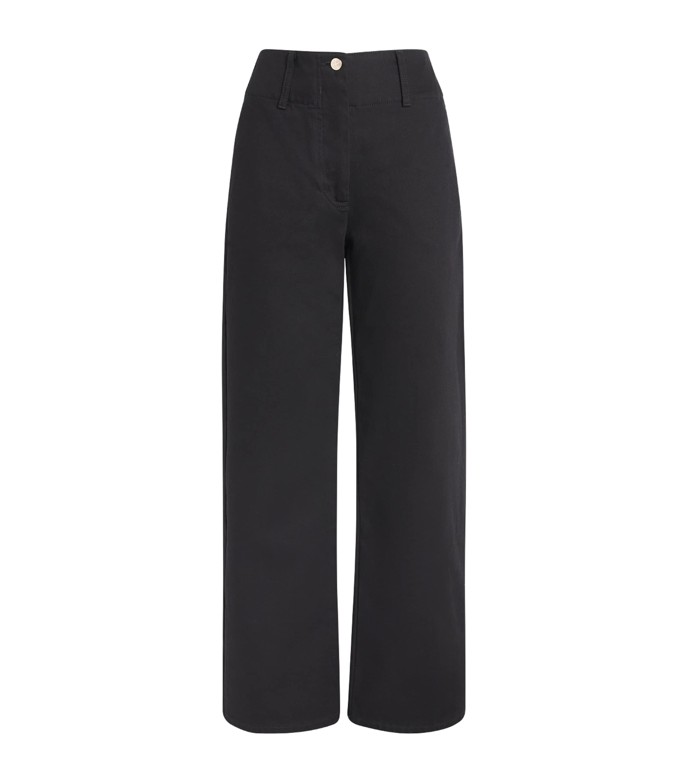 Claudie Pierlot Womens High-Rise Wide-Leg Jeans Black Denim Image 1