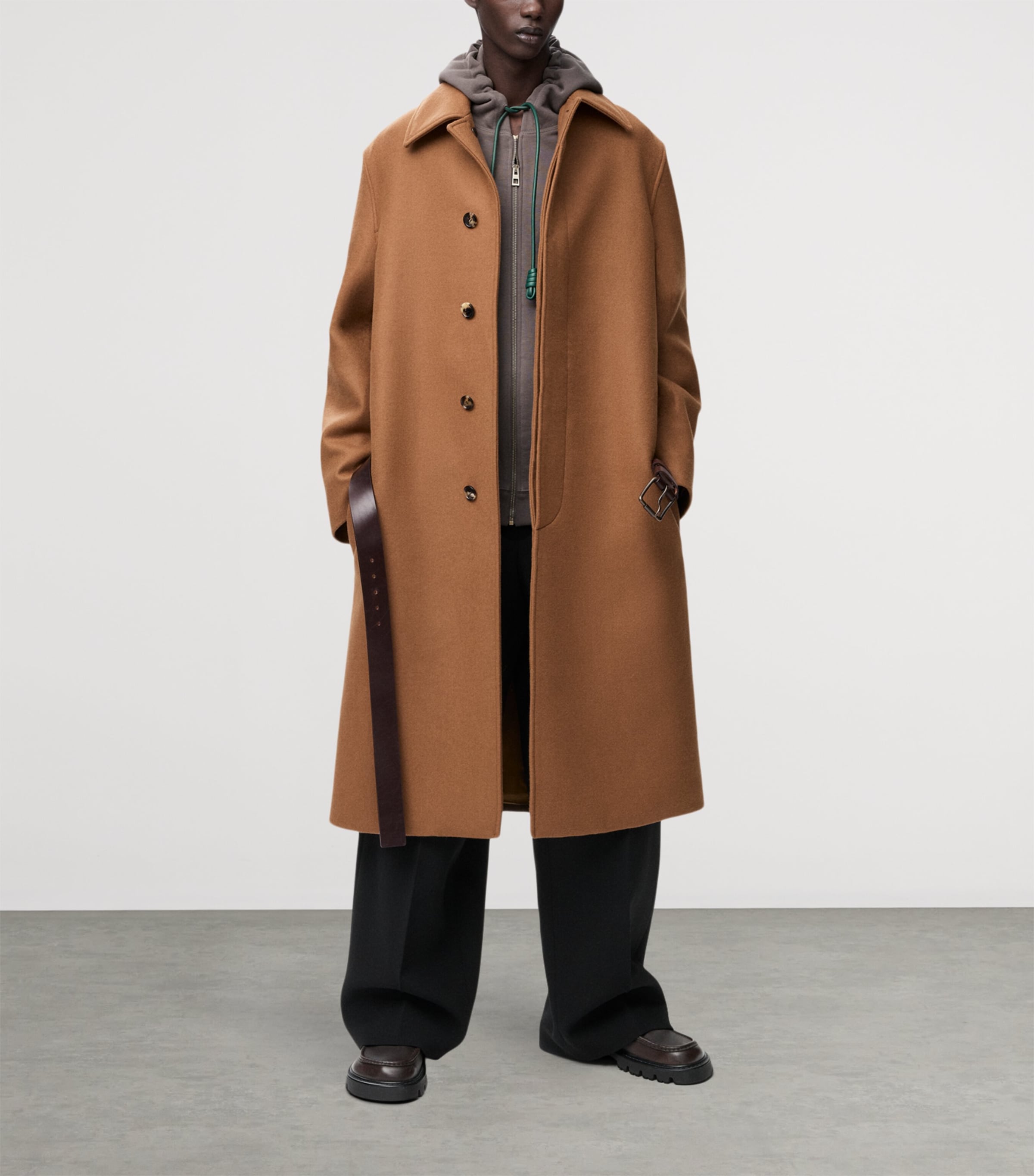 Cotton-Blend Anagram Hoodie DARK GREY Image 2