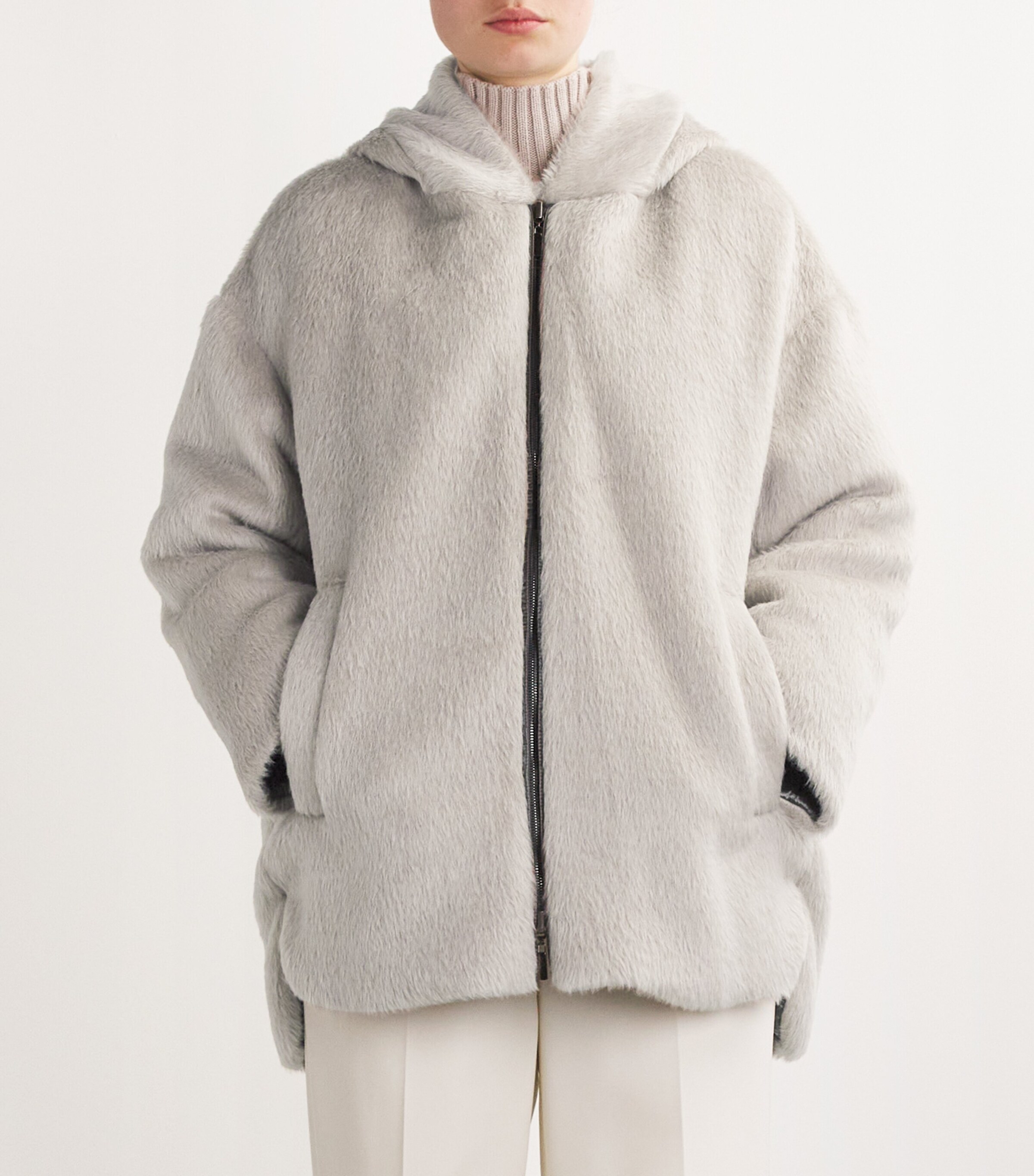 Max Mara Grey Wool-Down Reversible Cube Jacket | Harrods US