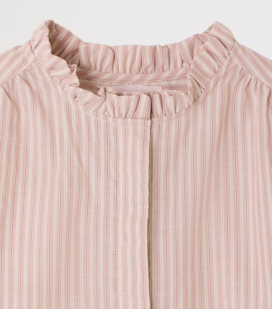 Bonpoint Cotton Stripe Blouse (4-8 Years) Ra Ecru Image 3