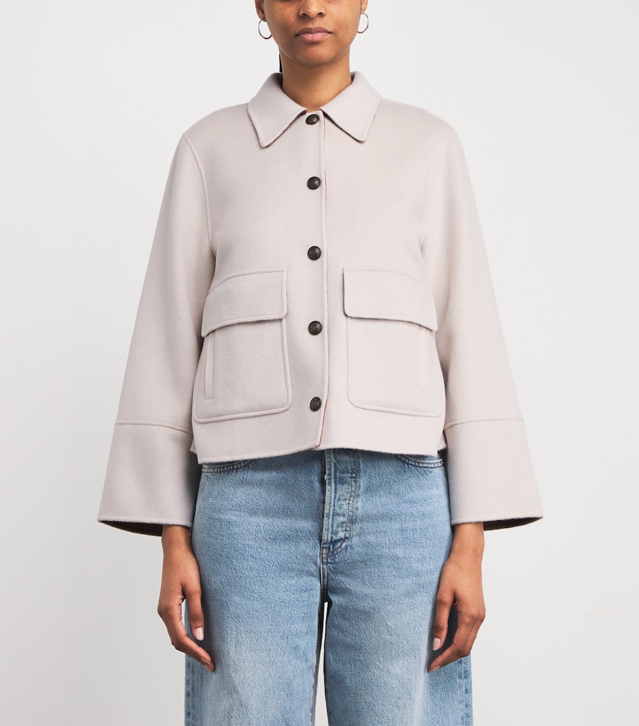 Wool-Cashmere Twin-Pocket Jacket IVORY/CAMEL Image 3