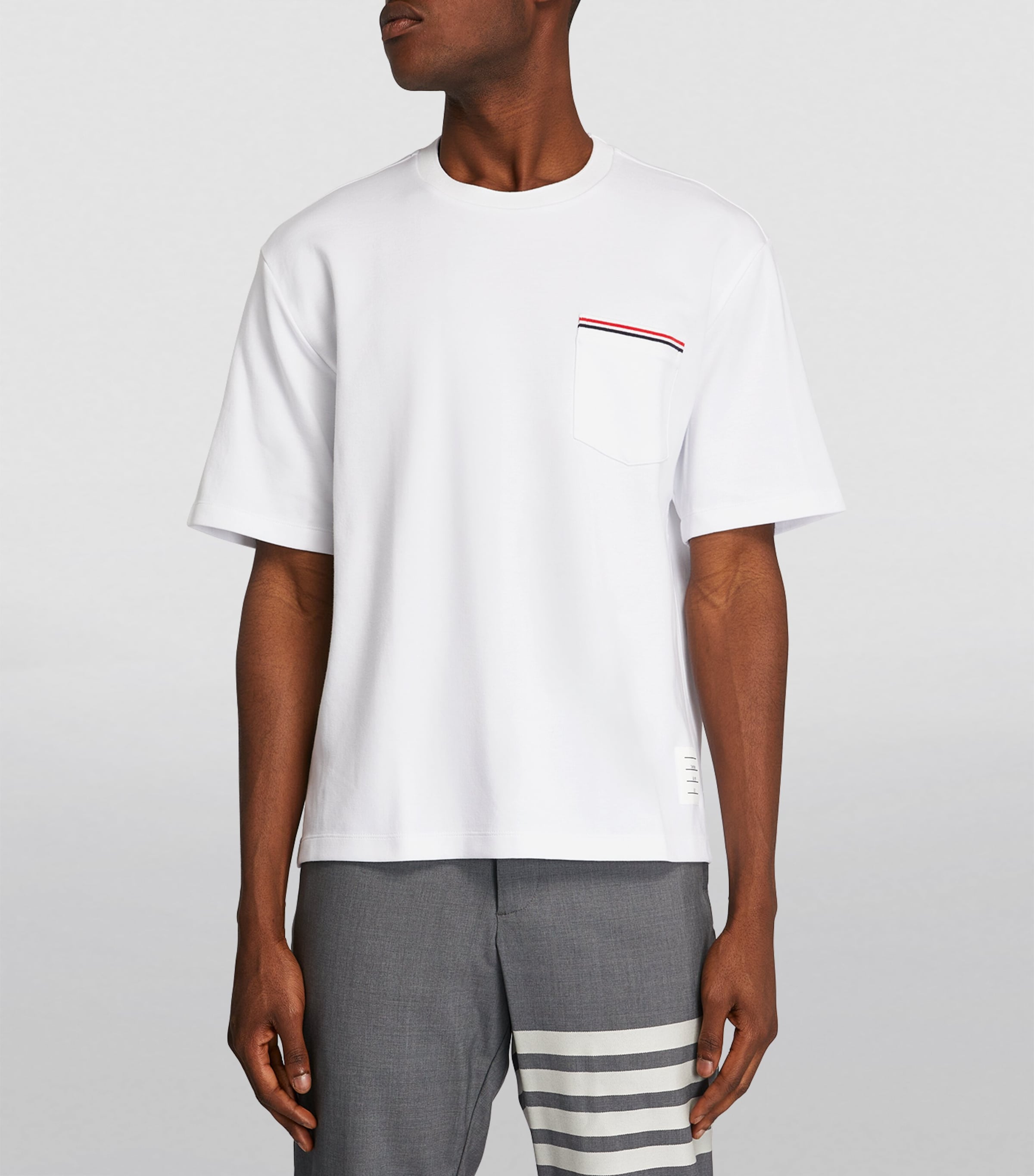 Oversized Tricolour Pocket T-Shirt WHITE Image 3