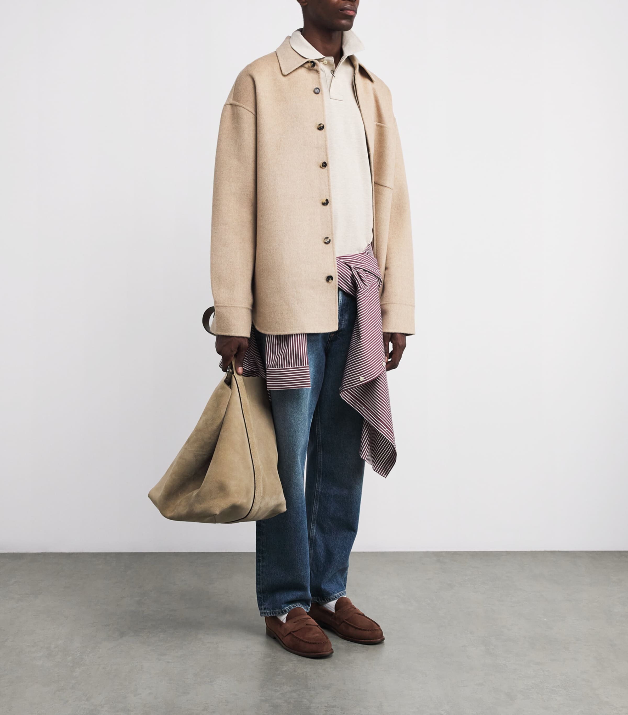 Suede Alston Penny Loafers 001 DARK BROWN Image 6