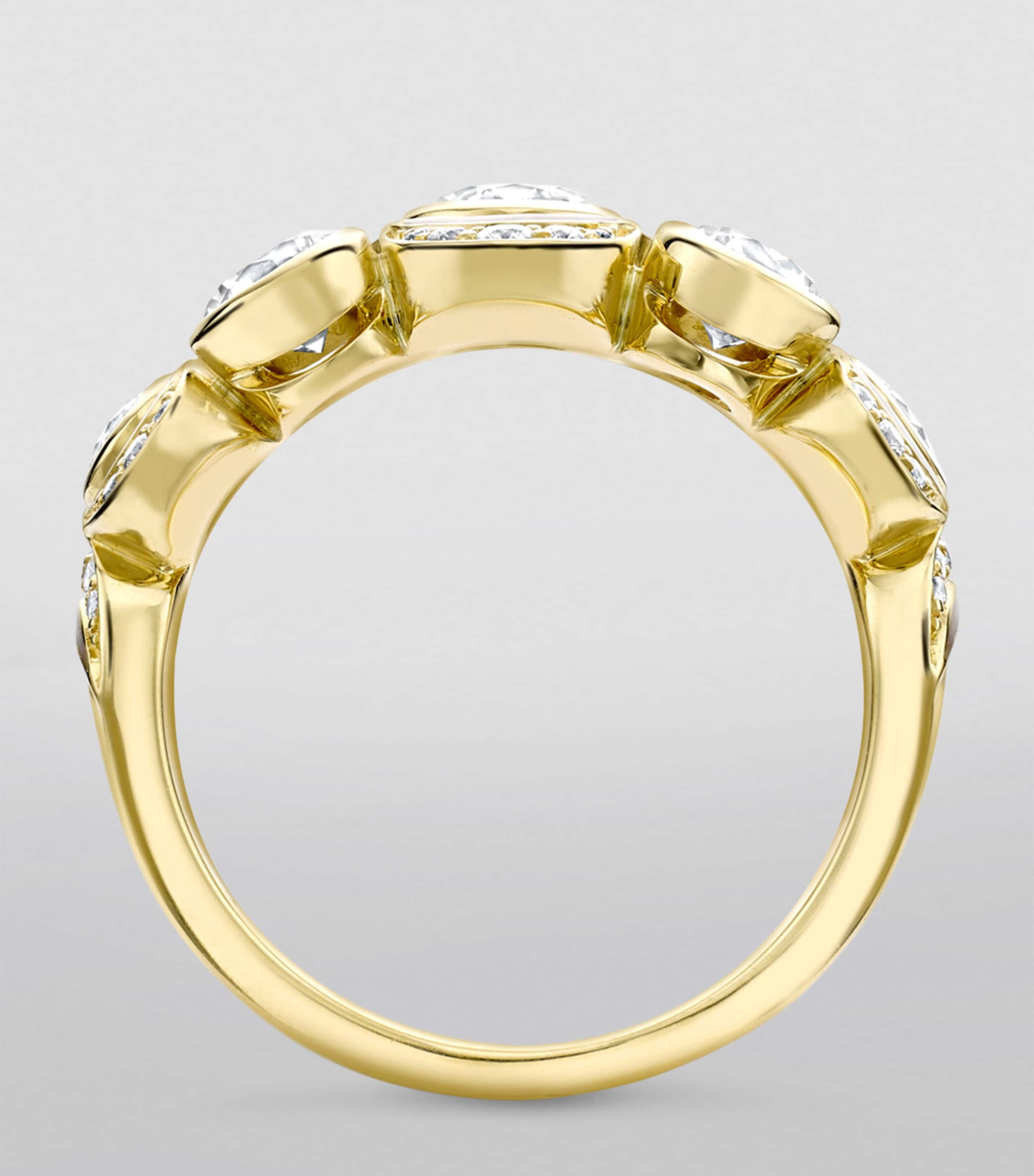Yellow Gold and Diamond Over The Moon Ring YELLOW GOLD Image 2