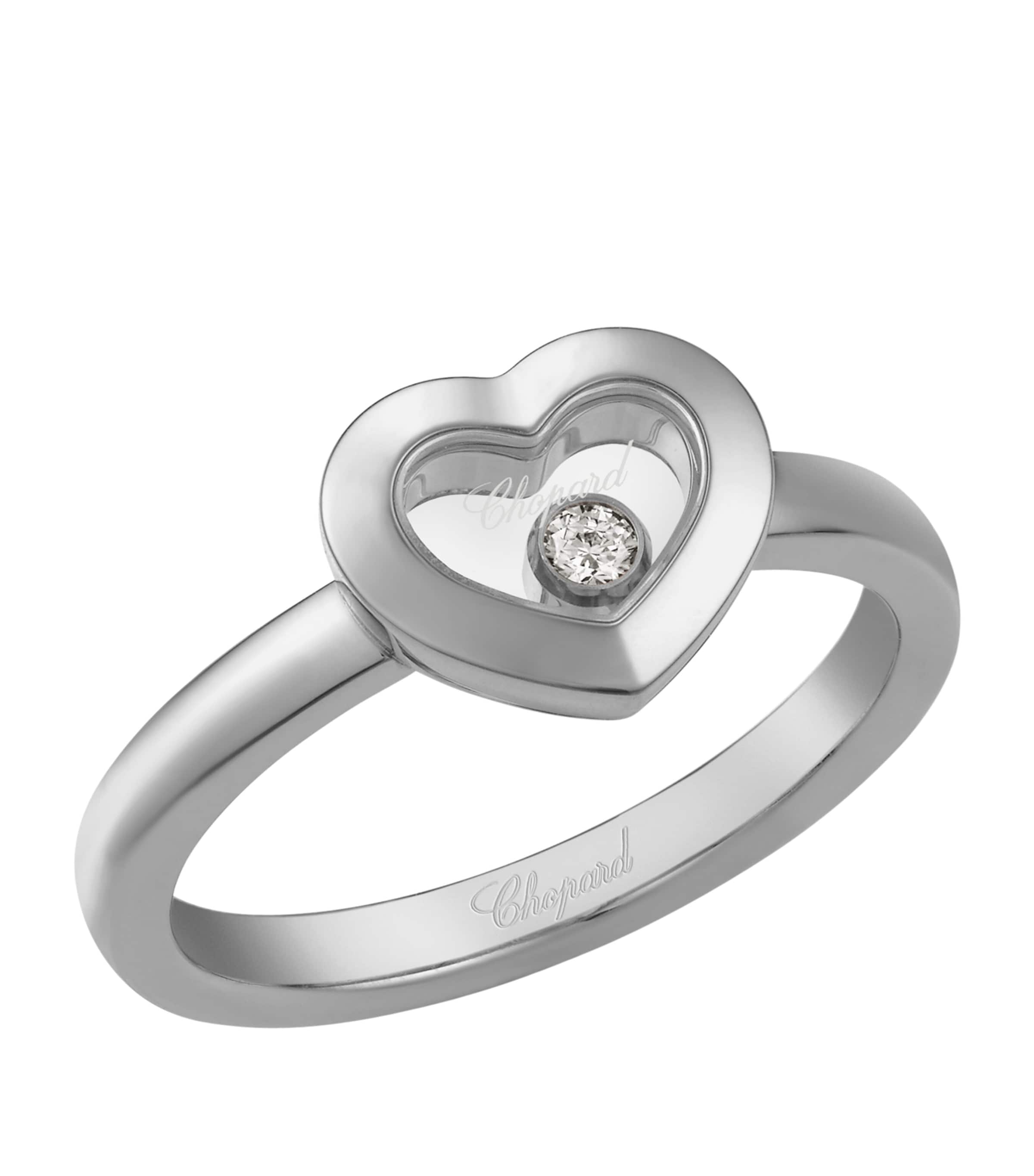 Chopard White Gold And Diamond Happy Diamonds Icons Ring In Gold