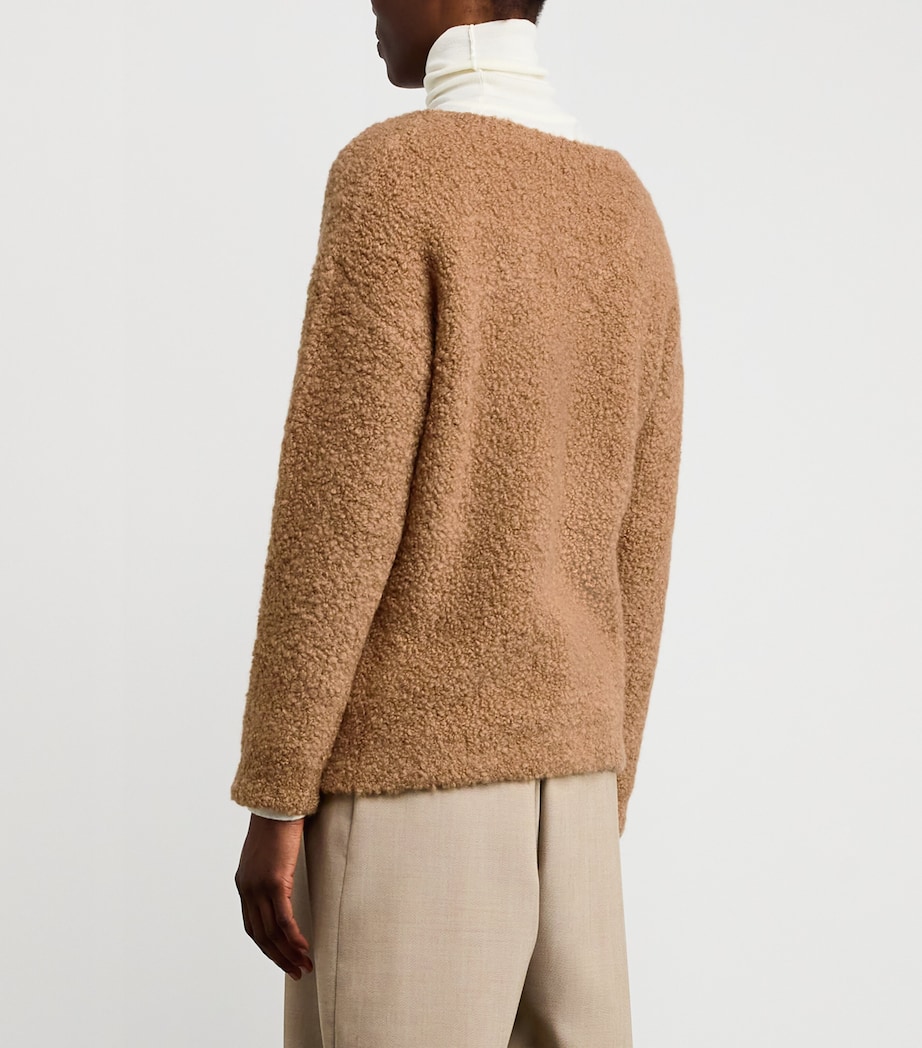 Camel Wool-Silk Bouclé Oversized Sweater CAMEL Image 4