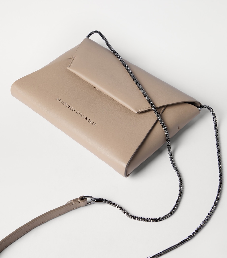 Brunello Cucinelli Leather BC Pochette Clutch Bag Image 5
