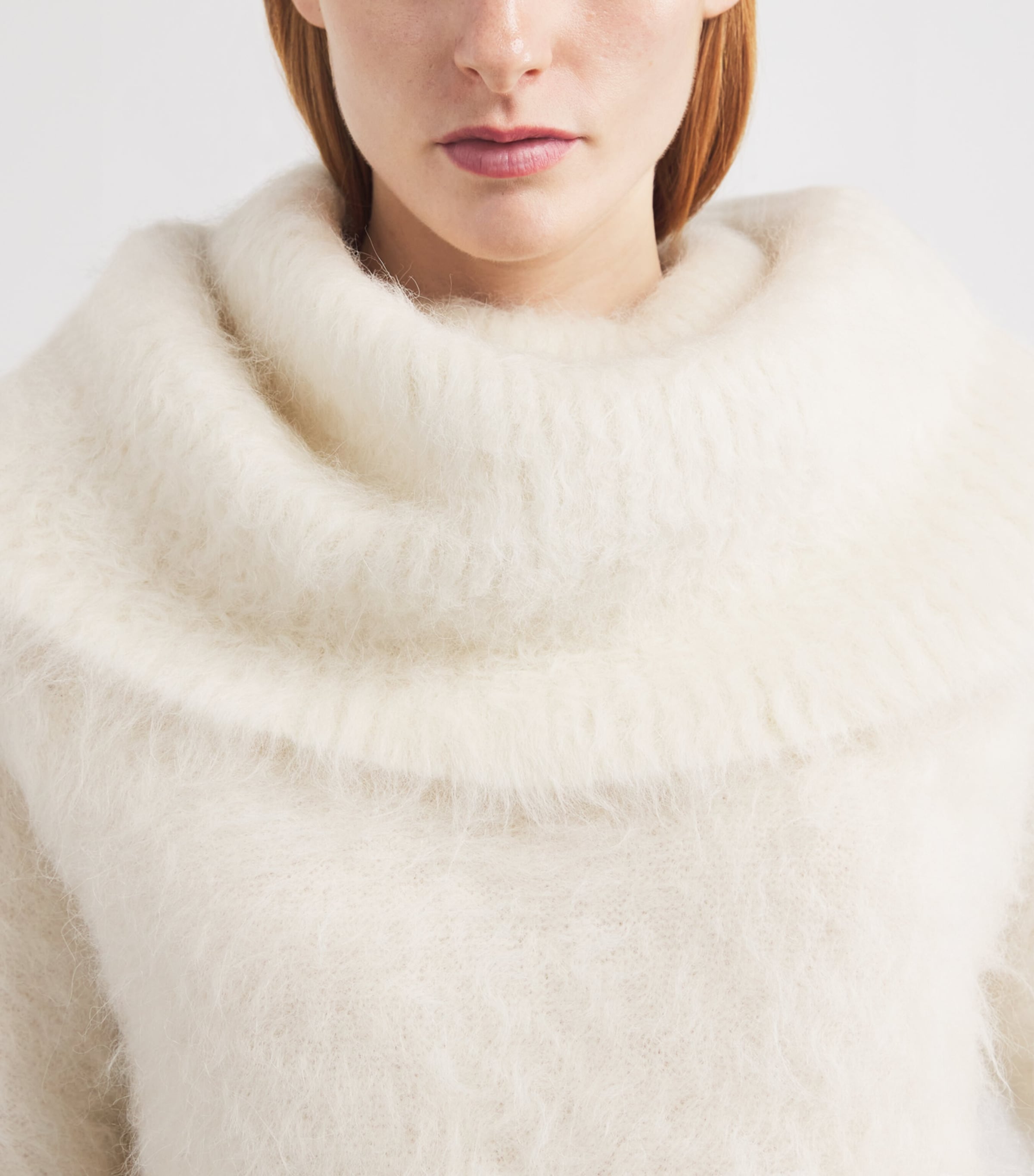 Alpaca-Blend Funnel-Neck Sweater 106 MILK Image 6