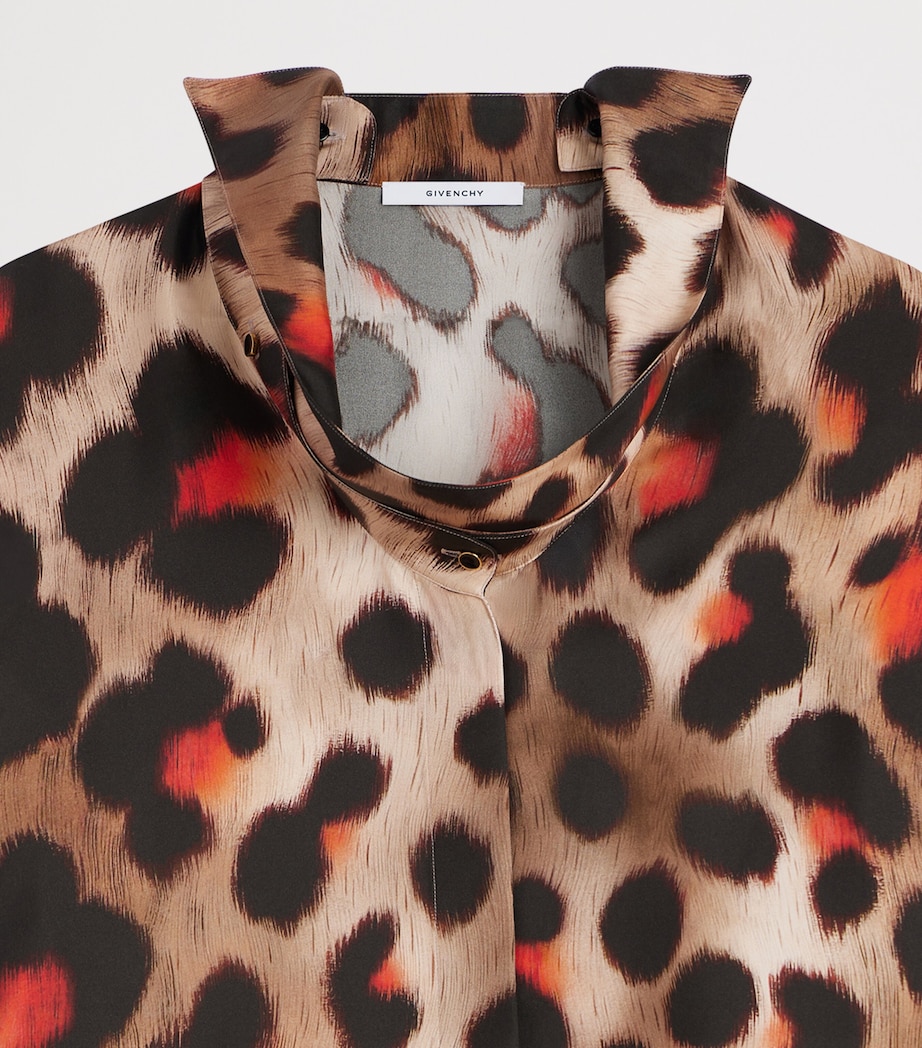 Givenchy Womens Silk Leopard Deconstructed Blouse Image 6