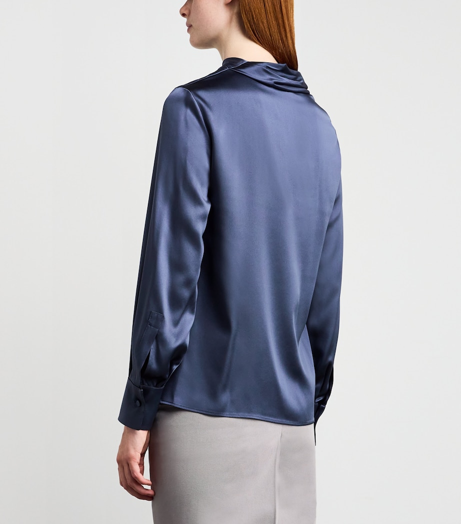 Silk Wrap Shirt DARK GREY Image 4