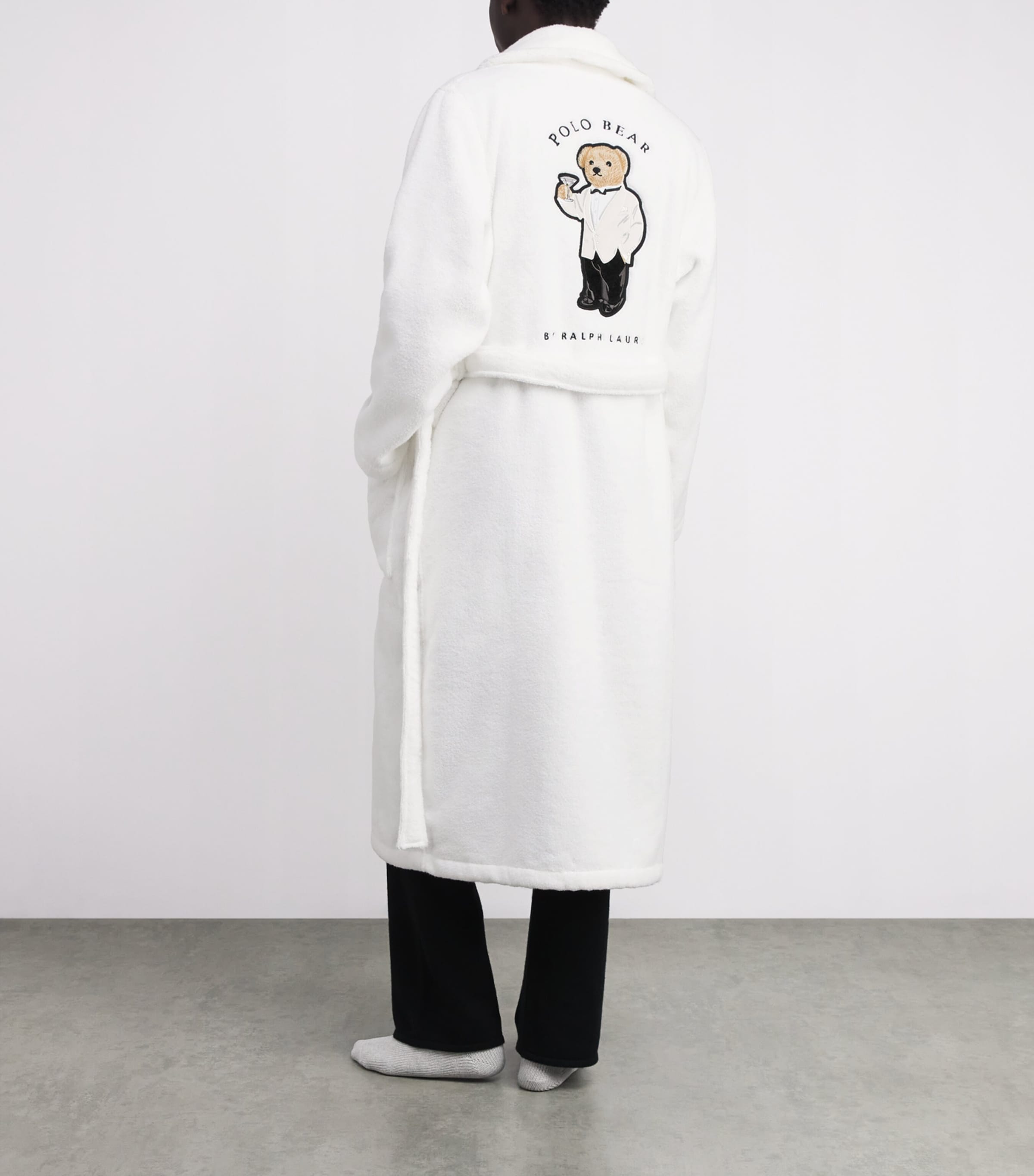 Cotton Terry Polo Bear Robe WHITE Image 2