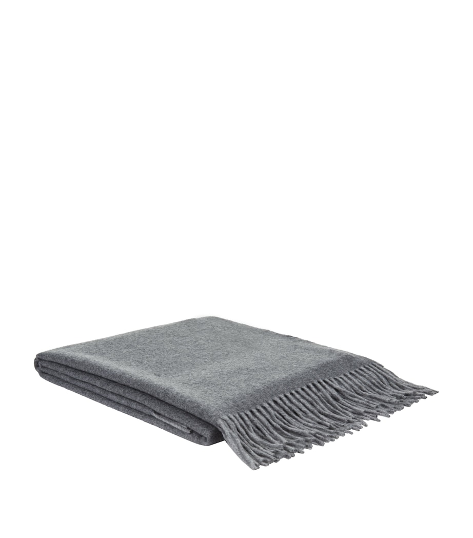 Cashmere Throw (130cm x 185cm) 0501 DARK GREY Image 1