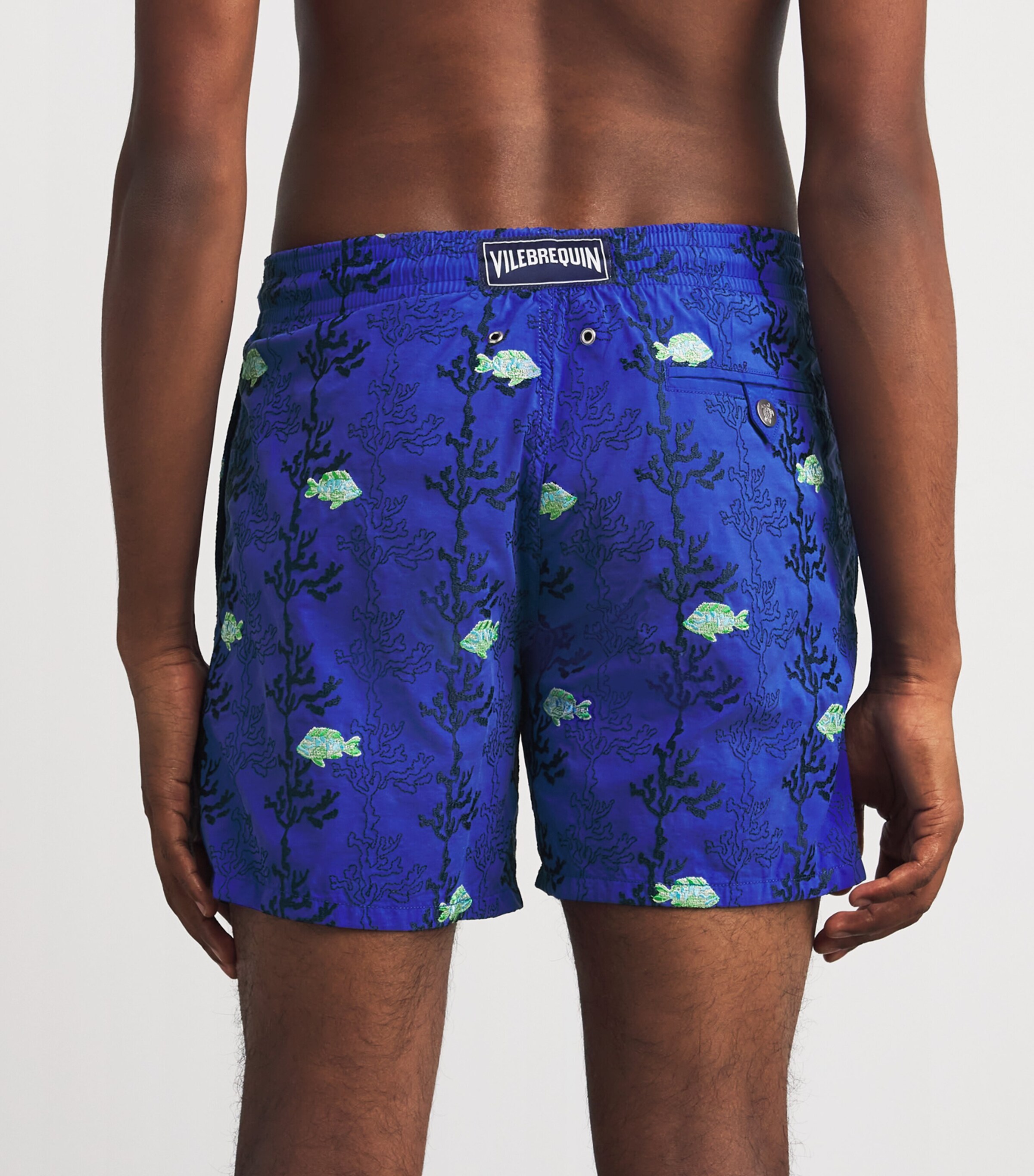 Vilebrequin Mens Seaweed-Embroidered Mistral Swim Shorts Image 3