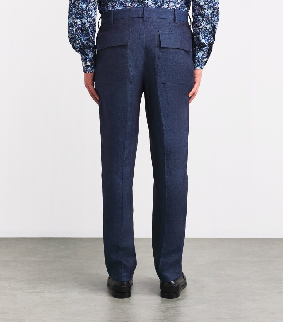 Linen Tapered Trousers 502/09 - DENIM T22 Image 4