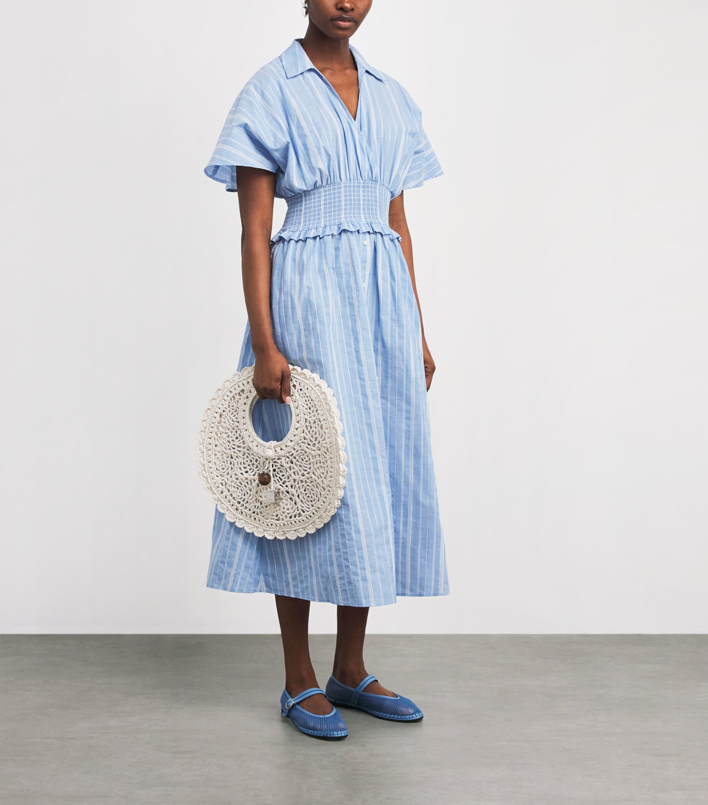 Claudie Pierlot Womens Stripe Wrap Midi Dress Dual Color Image 2