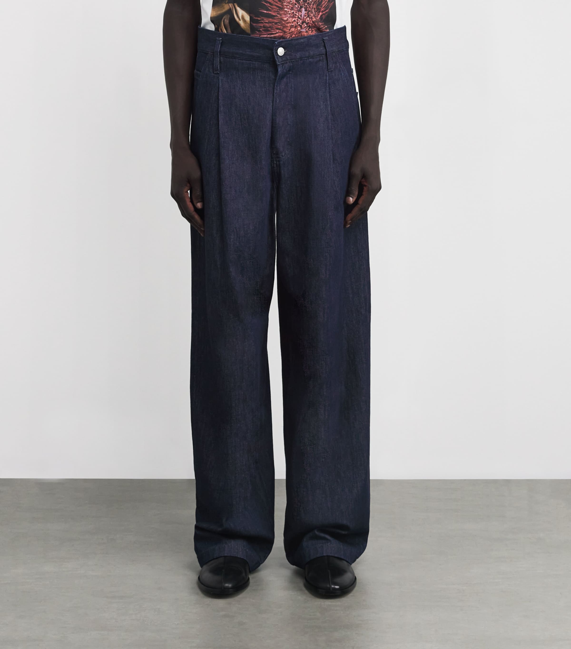 パンツ DRIES VAN NOTEN Wide Leg Jeans Indigo DRIES VAN NOTEN Pleated denim wide-leg pants | NET-A-PORTER