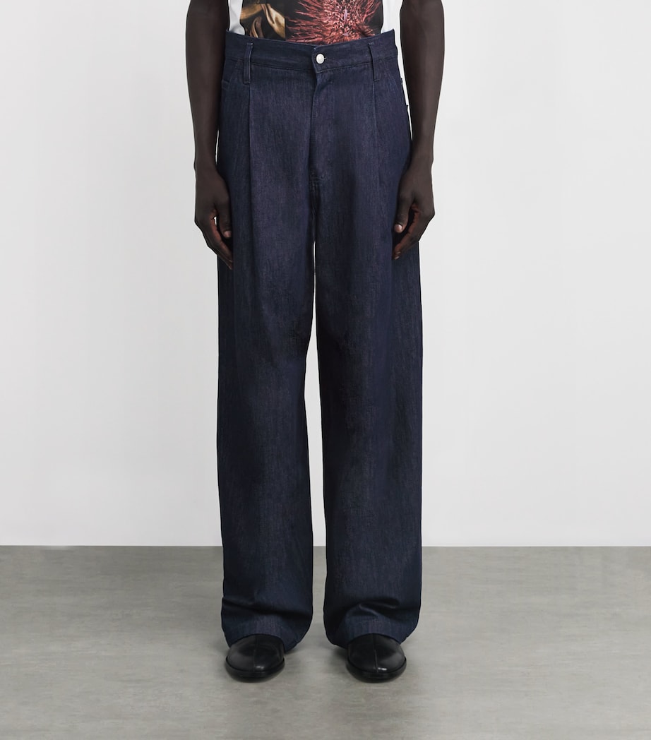 Pleated Wide-Leg Jeans INDIGO Image 3