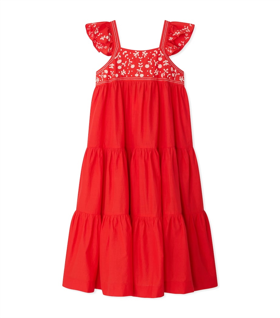 Bonpoint Cotton Tiered Cora Dress (10-14 Years) Coquelicot Image 1