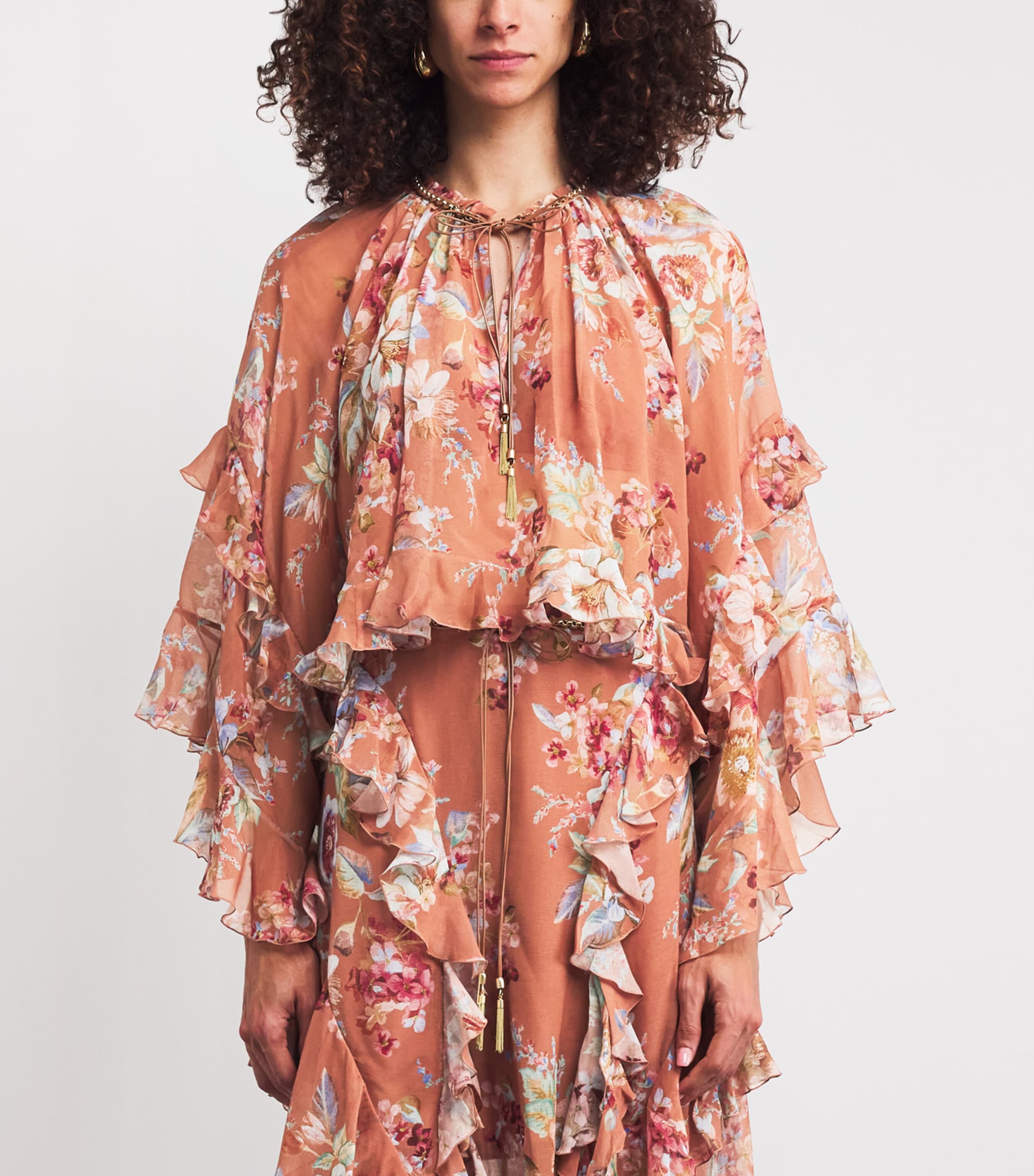 Cotton-Silk Floral Awaken Blouse CINNAMON FLORALCNFL Image 3