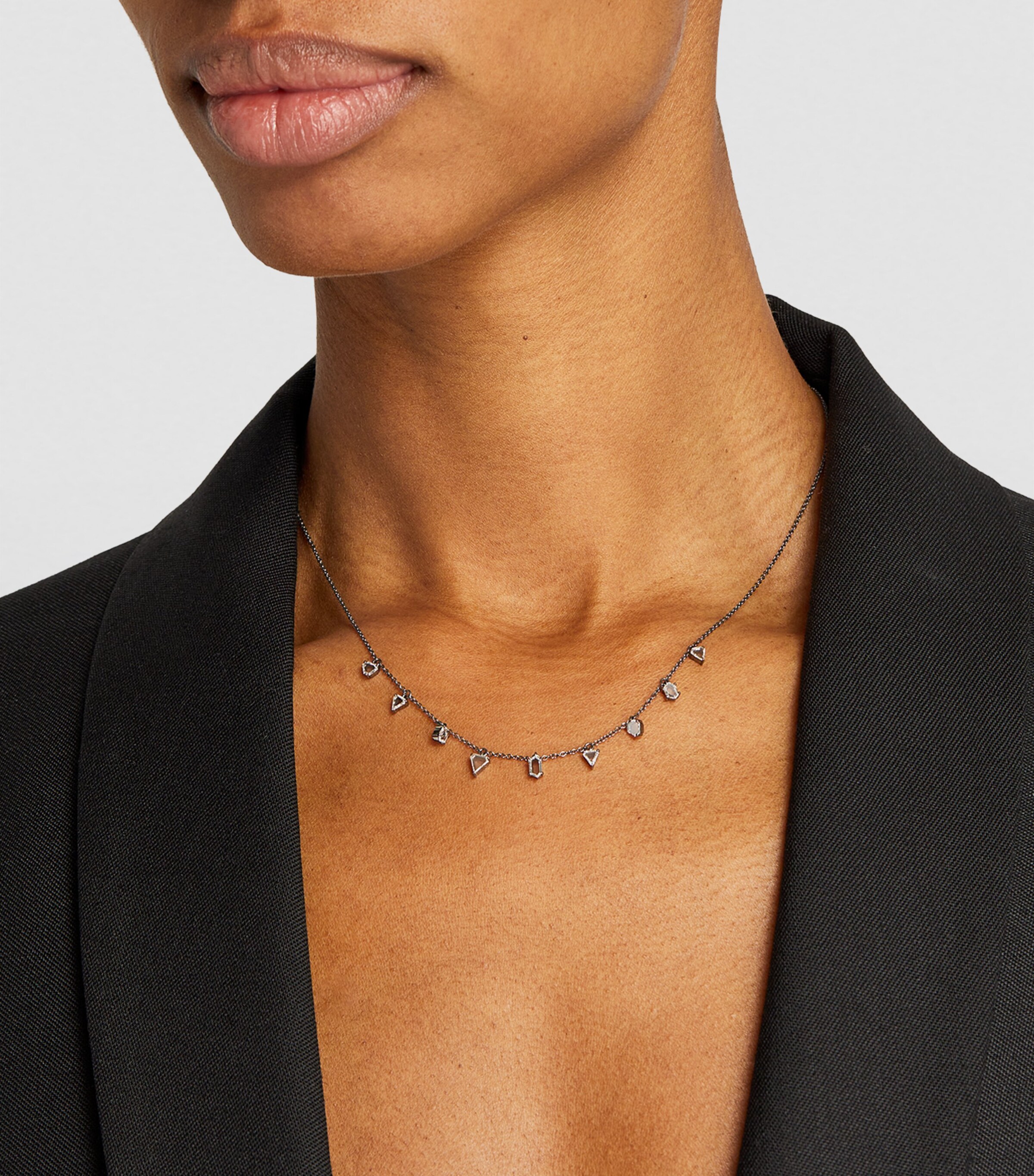Eva Fehren Blackened White Gold and Diamond Prism Necklace Black Gold Image 5