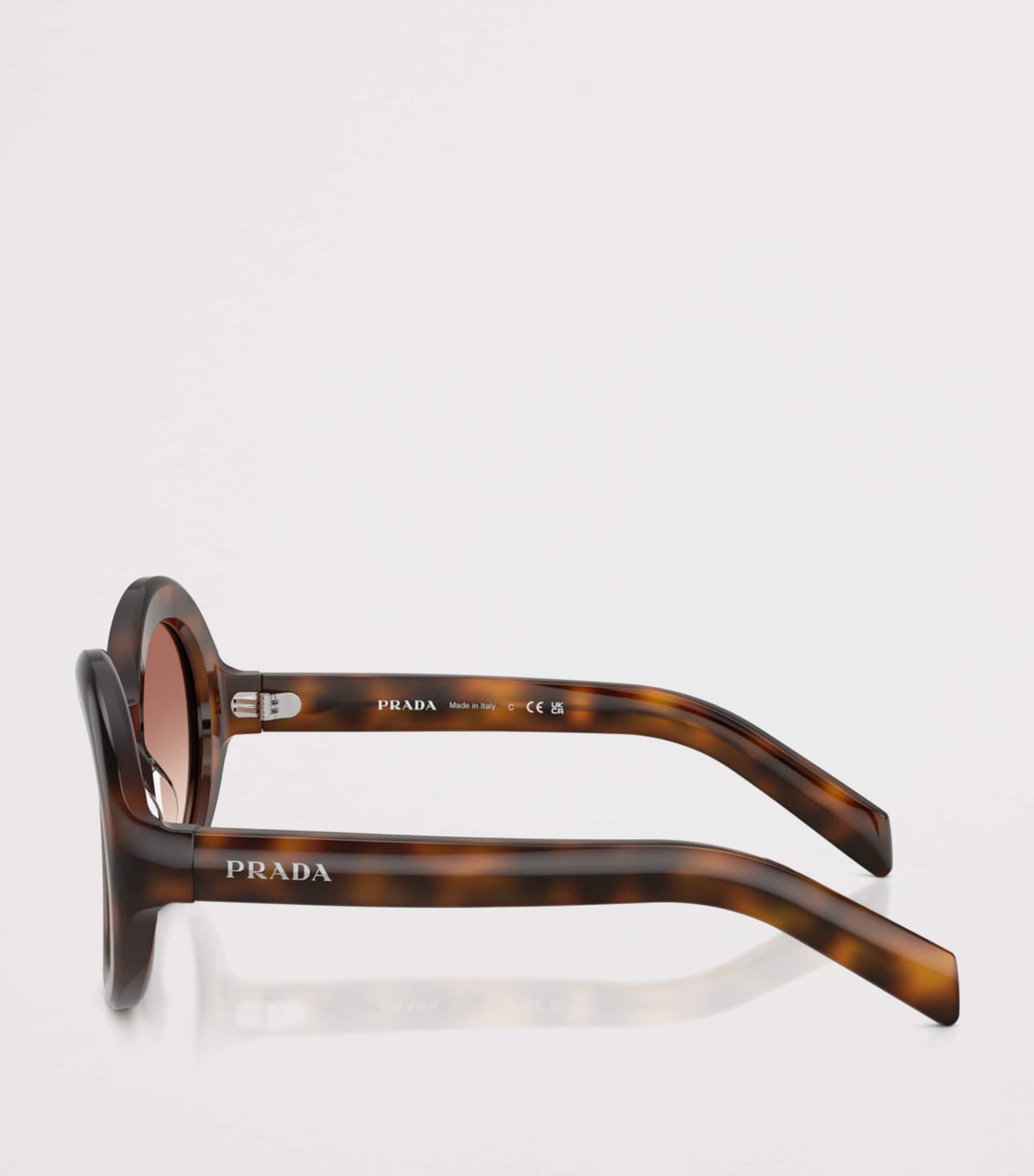 Prada Tortoiseshell Round Sunglasses Brown Image 3