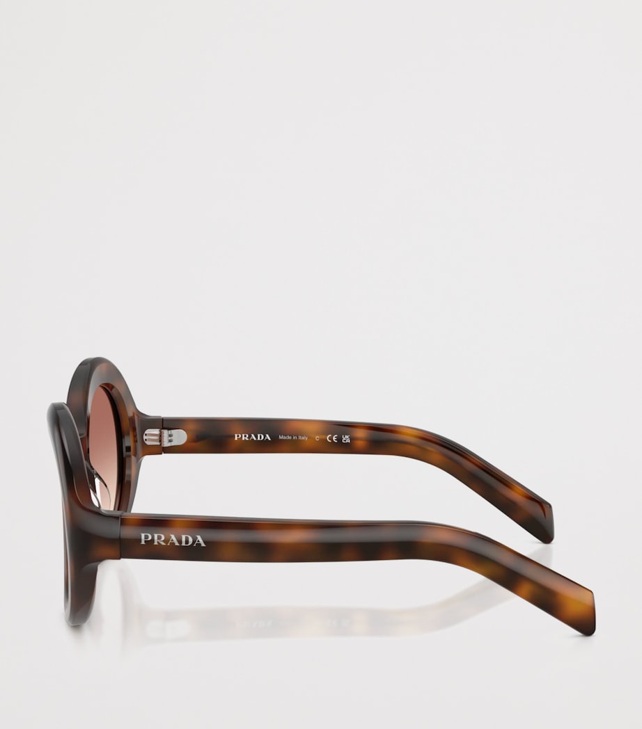 Prada Tortoiseshell Round Sunglasses Brown Image 3