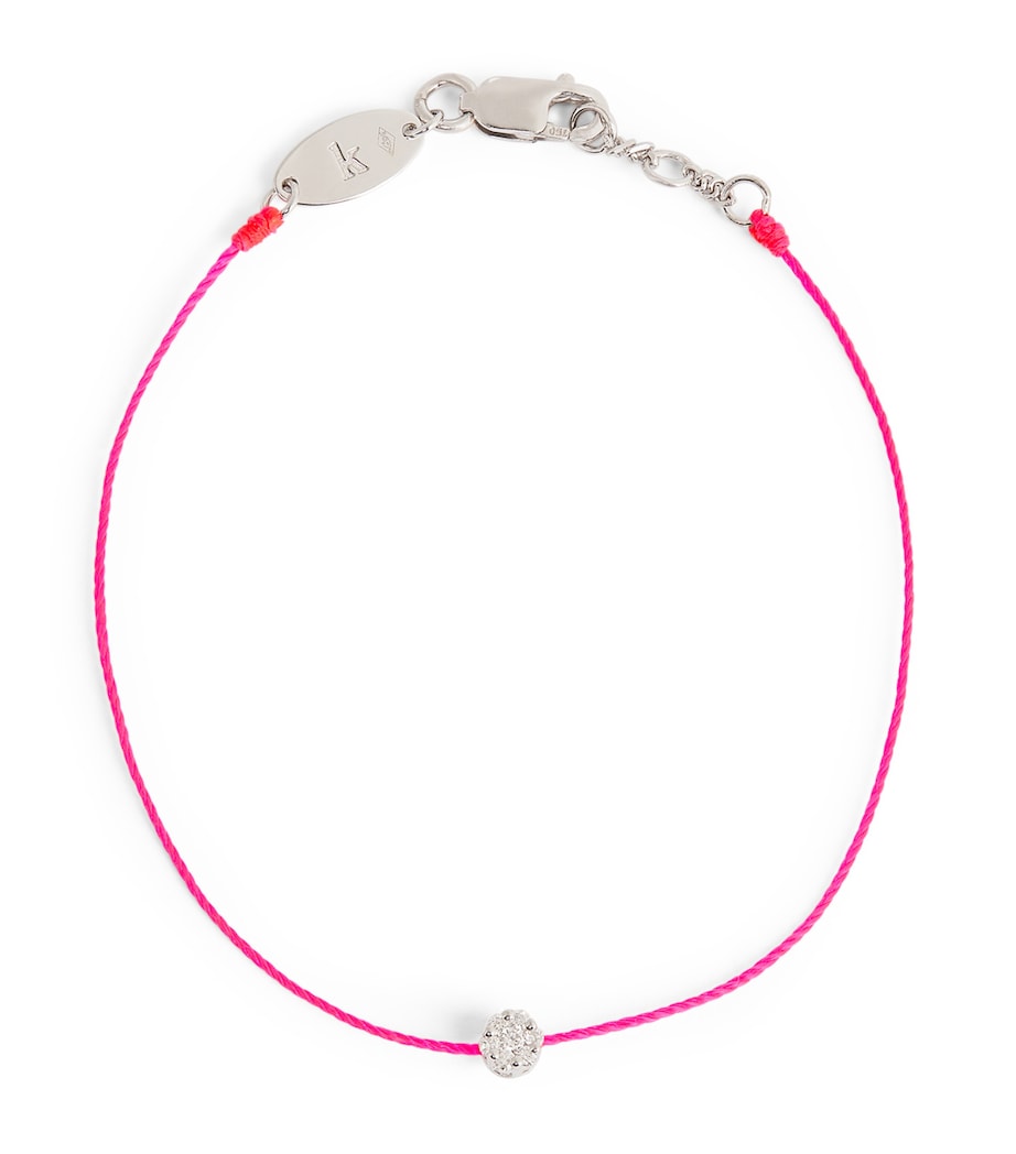 White Gold and Diamond Illusion Bracelet NEON PINK Image 1