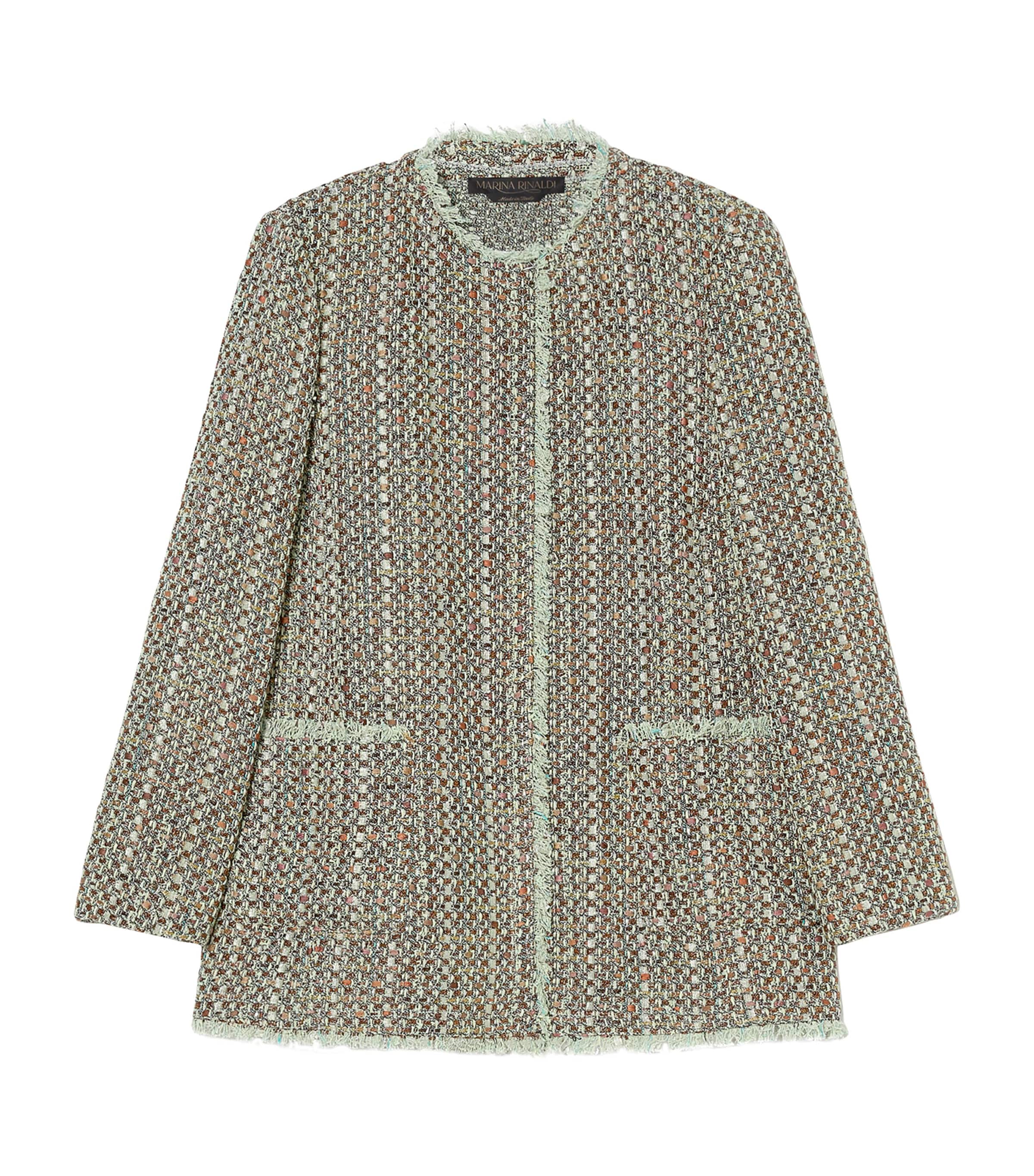 Marina Rinaldi Tweed Jacket In Gray