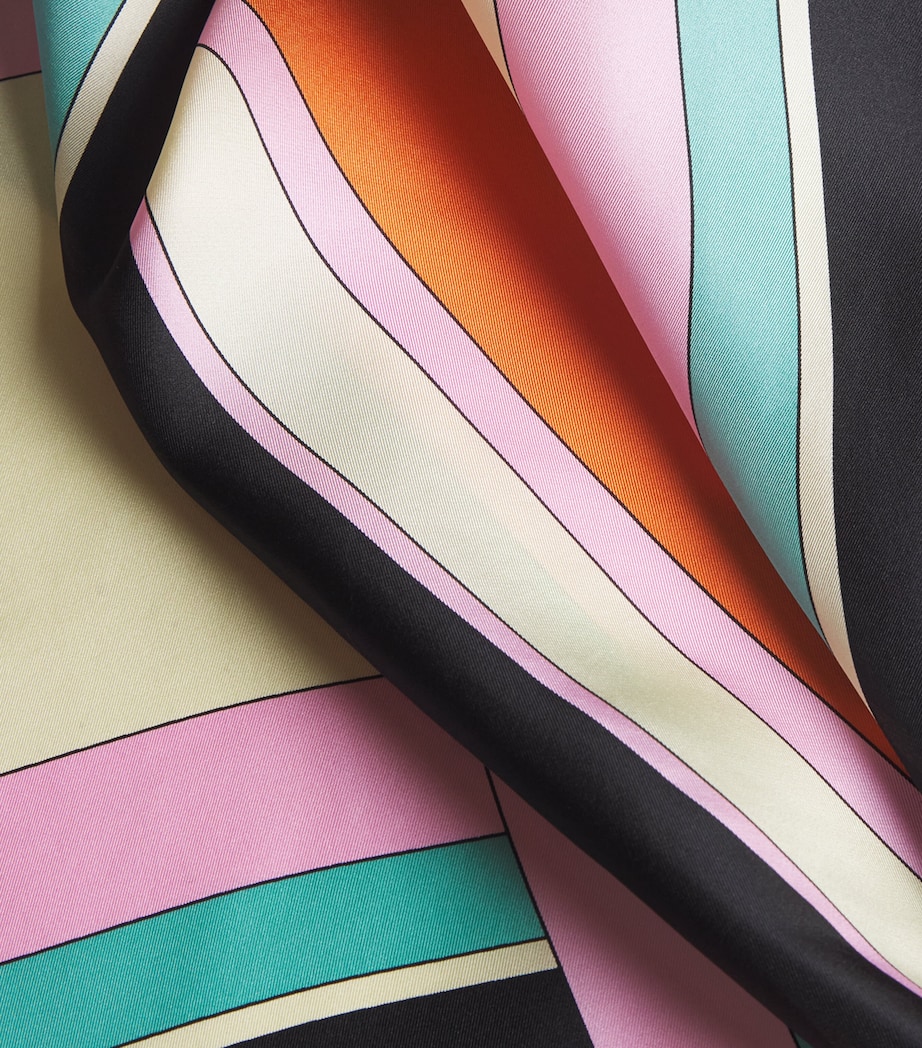 Silk Geometric Square Scarf ANTIQUE ROSE Image 5