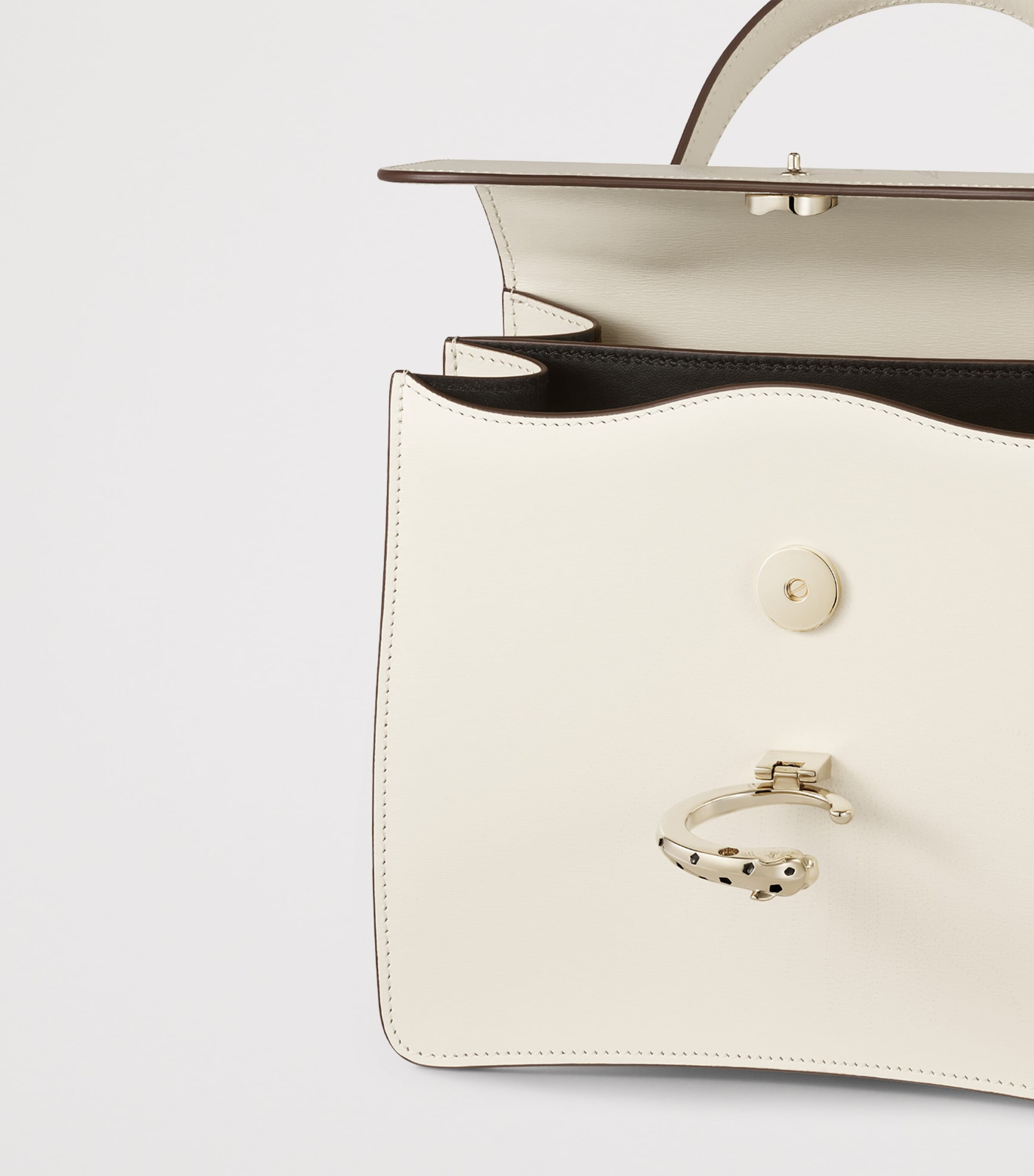 Small Panthère C de Cartier Top-Handle Bag SALT WHITE Image 5