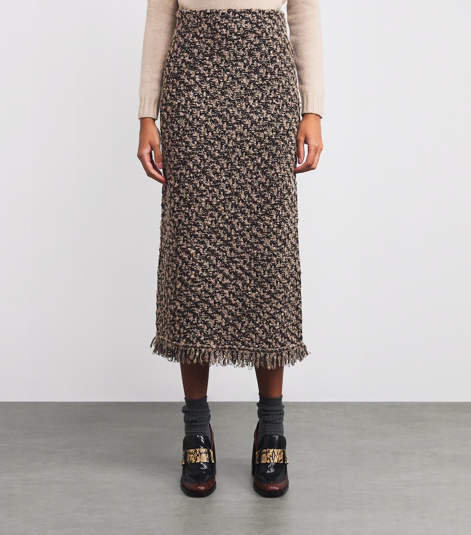 Tweed Sequin Maxi Skirt VR2 FANGO/NERO Image 3